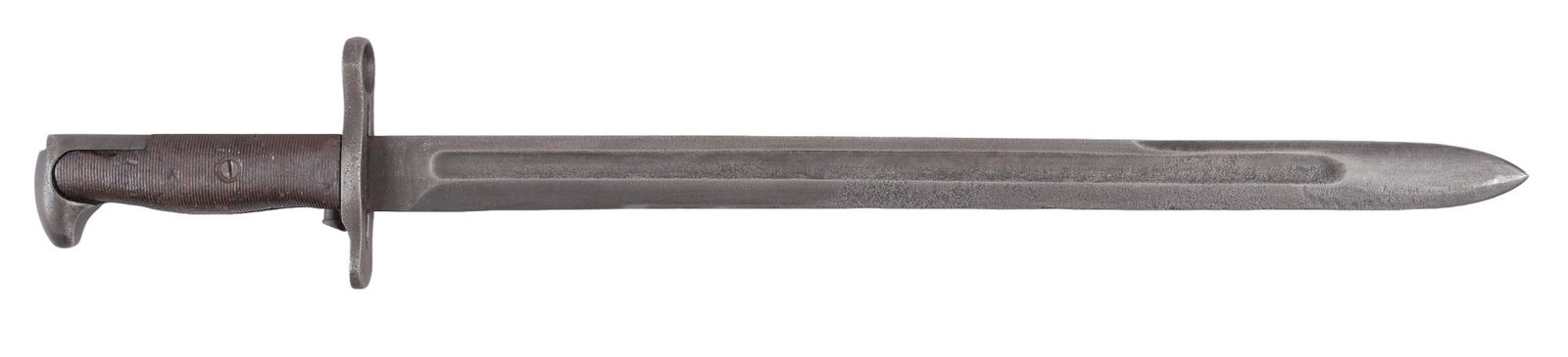US WWII Pal Model 1905 /42 Bayonet: Manufacturer: PAL Knives (c.1942) Model: 1905/42 Blade Length: 16 in. Overall Length: 22 in. w/ scabbard Condition: Good; blade has pitting scattered throughout and moderate edge wear, but still retai