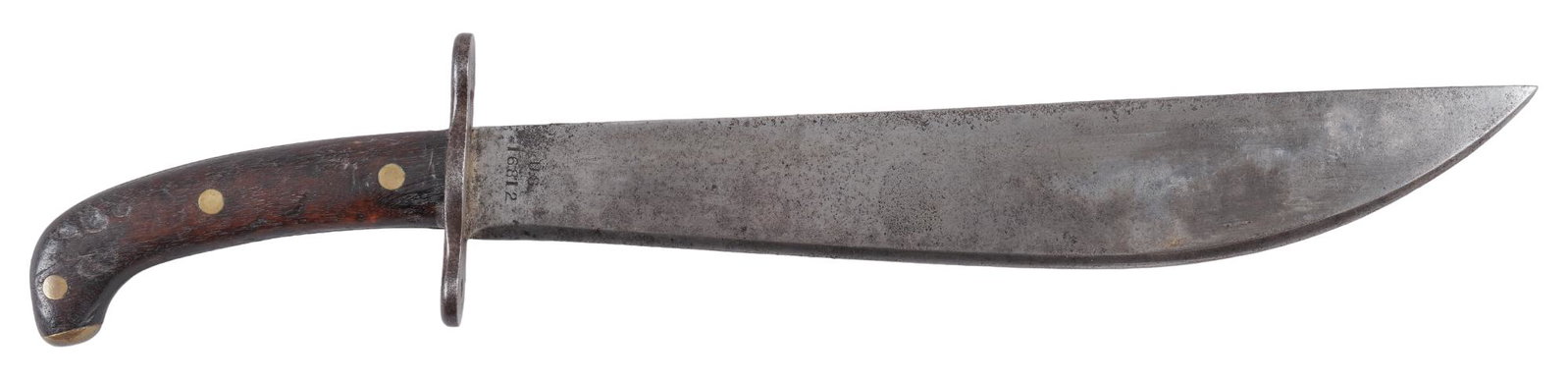 US Model 1909 Hospital Corps Bolo Knife: Manufacturer: Springfield Armory Model: 1909 Bolo Blade Length: 13.5 in. Overall Length: 19.5 in. Condition: Very Good; blade has moderate wear, with some moderate spots of pitting scattered throughou