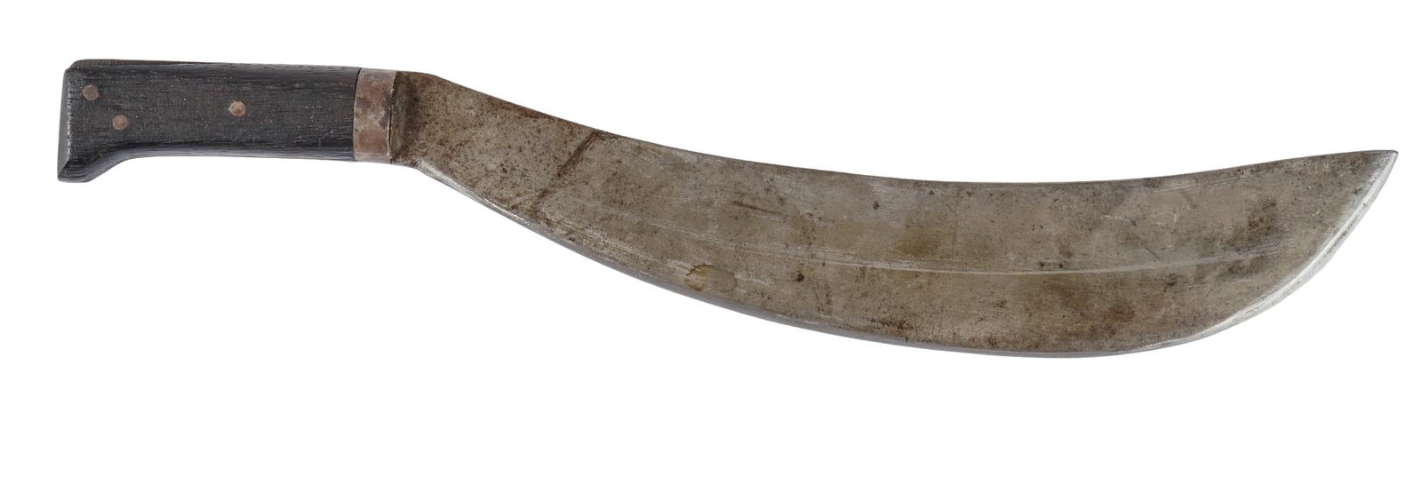 Spanish-American War Collins 1005 Bolo Machete: Manufacturer: Collins & Co. Model: 1005 Bolo Machete Blade Length: 15 in. OAL: 20 in. Condition: Fair; wood grips have significant wear w/ some chips; blade has light scattered rust & pitting,