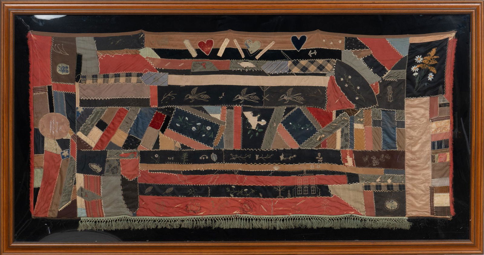 Framed Hand-Made Crazy Quilt, ca. 1880s-1900s (1 of 3)