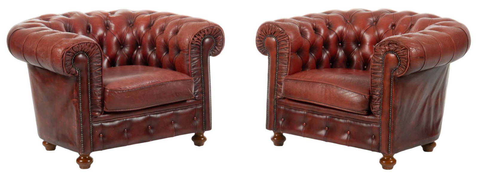 Pair Of Chesterfield Armchairs Auction