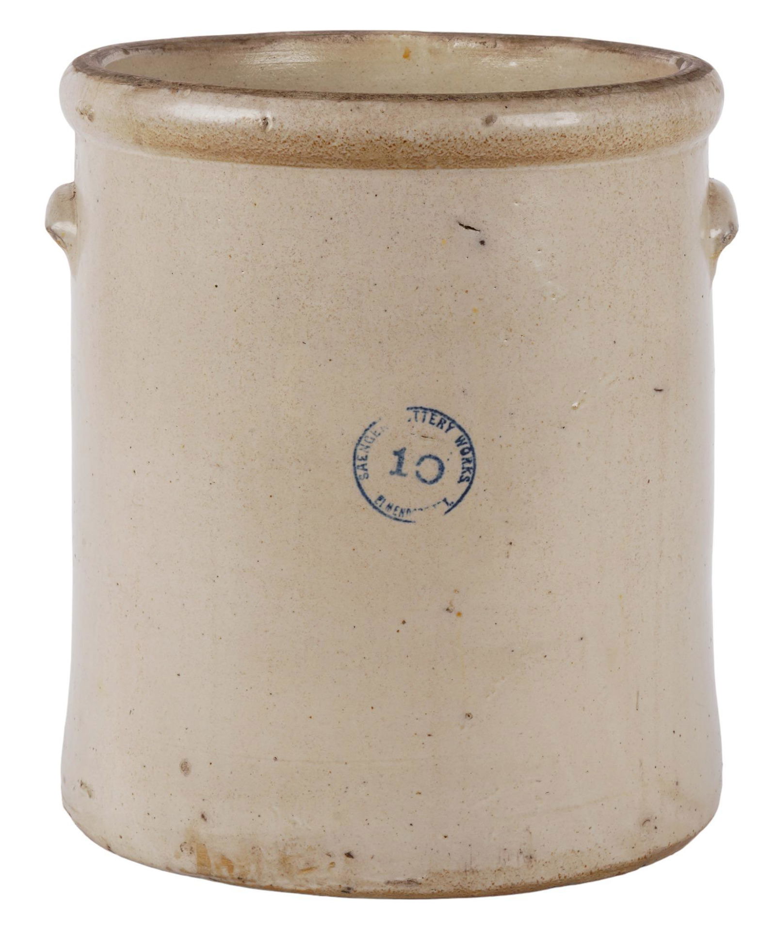 Antique 10-Gallon Saenger Pottery Works (TX) Crock (1 of 6)