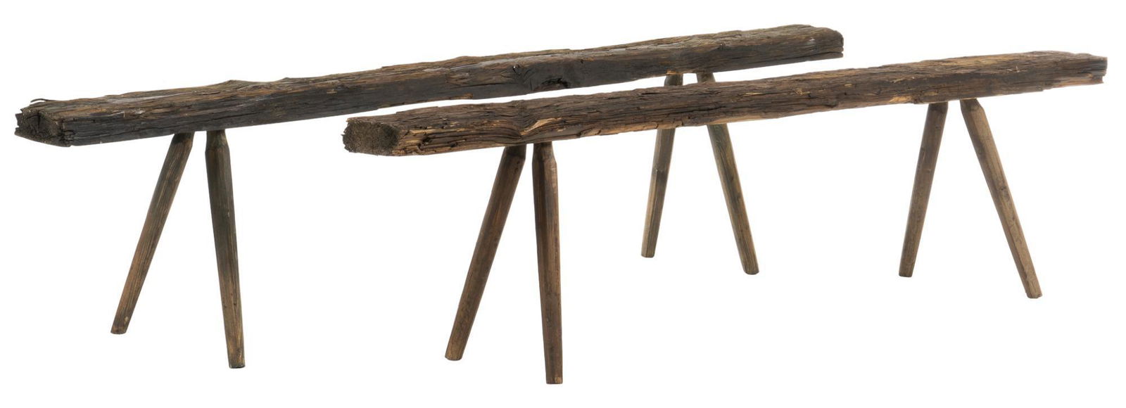 Pair of Narrow Rustic Benches (1 of 5)
