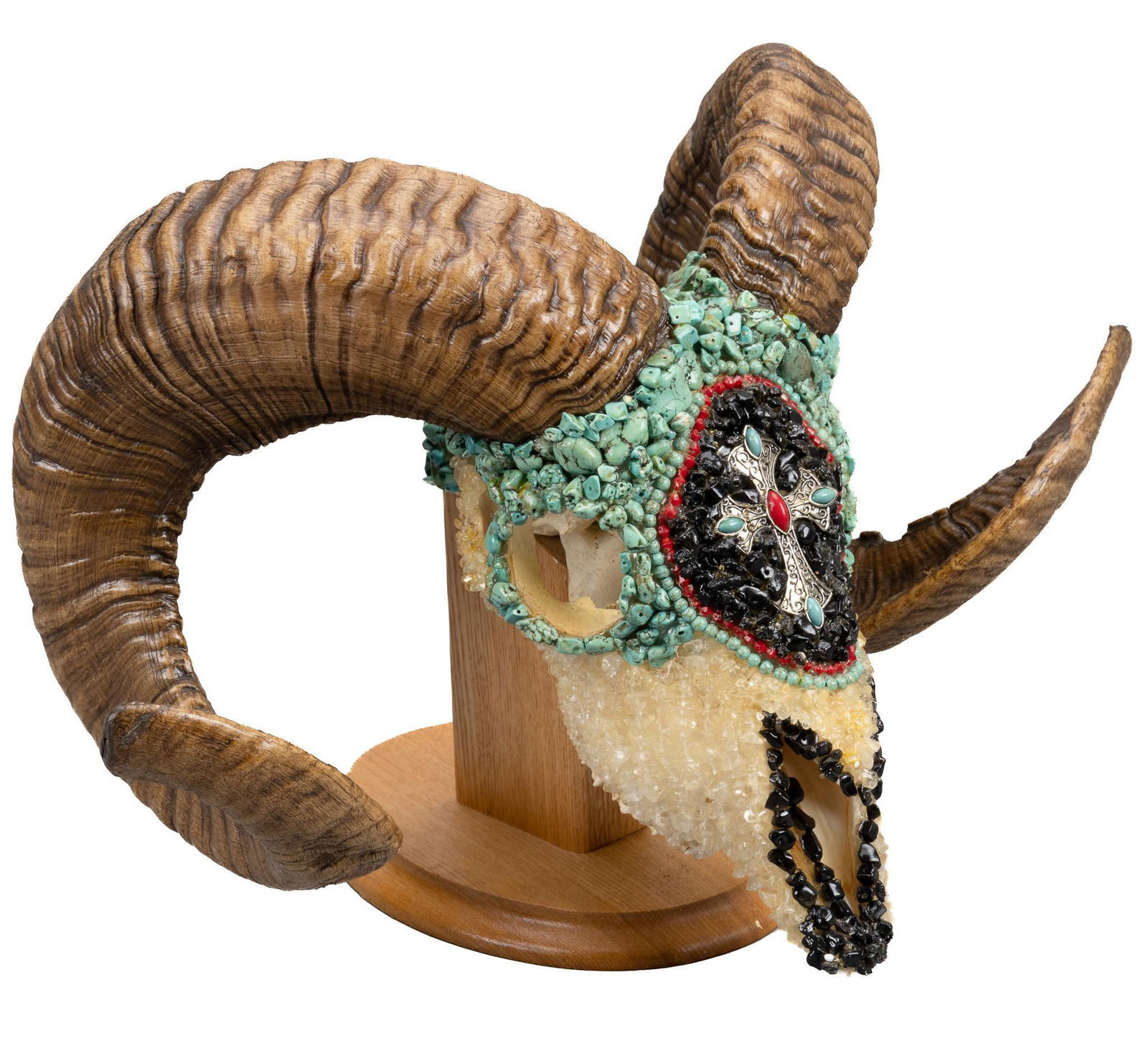 Beaded Ovis Skull Taxidermy Display (1 of 6)