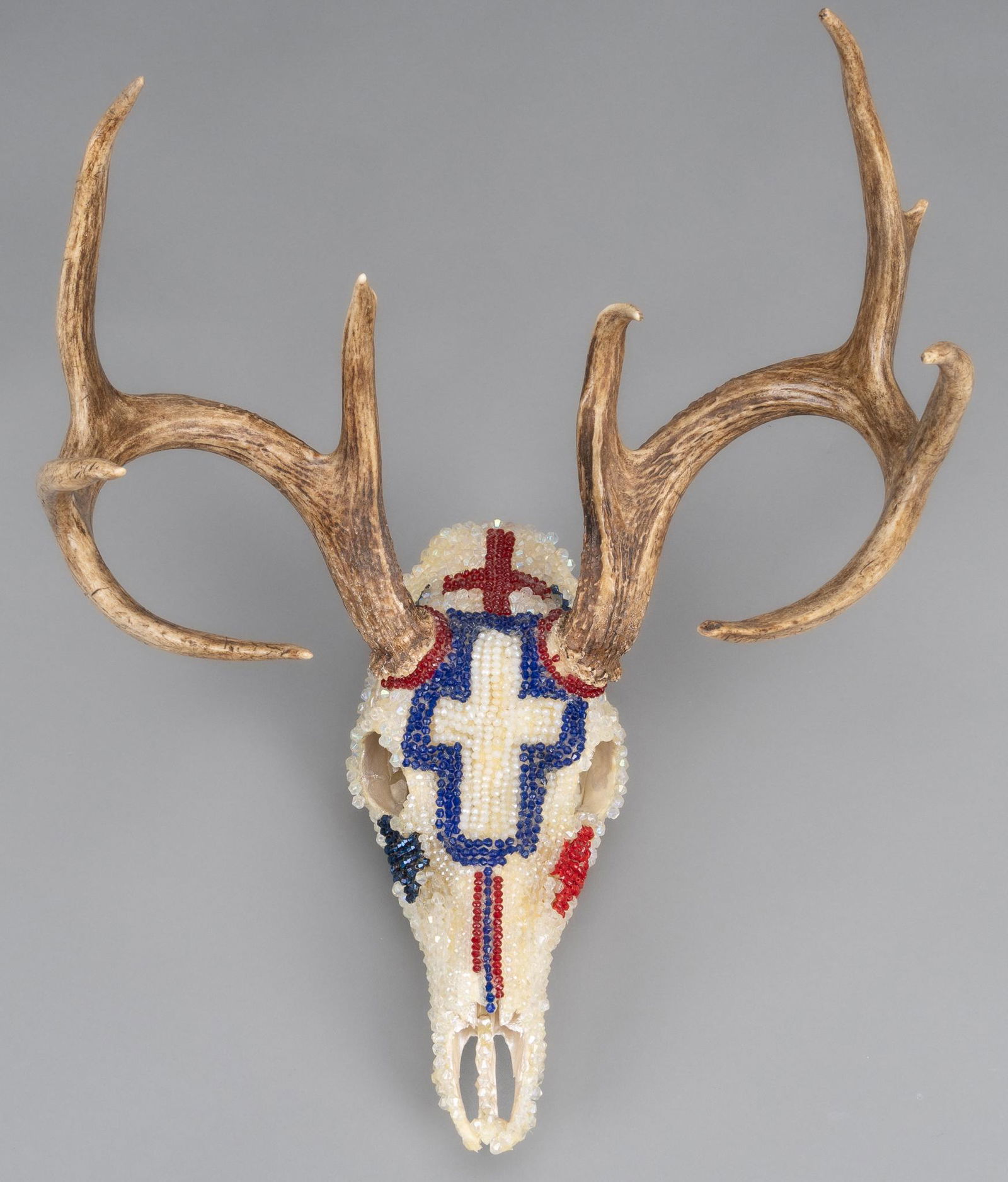 Beaded Whitetail Deer Skull Taxidermy Display (1 of 4)