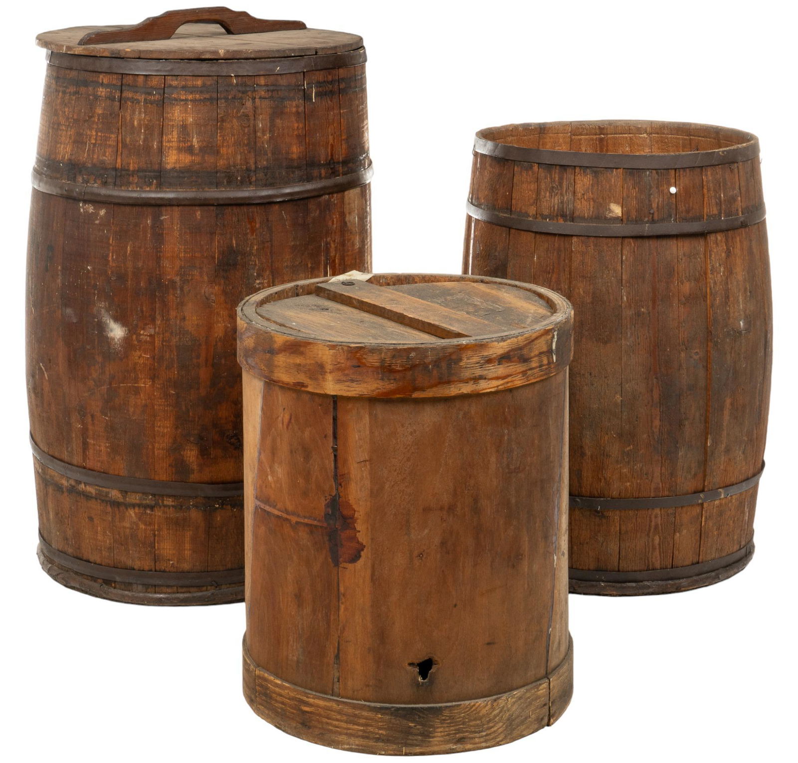 (3) Vintage Wooden Barrels (1 of 6)