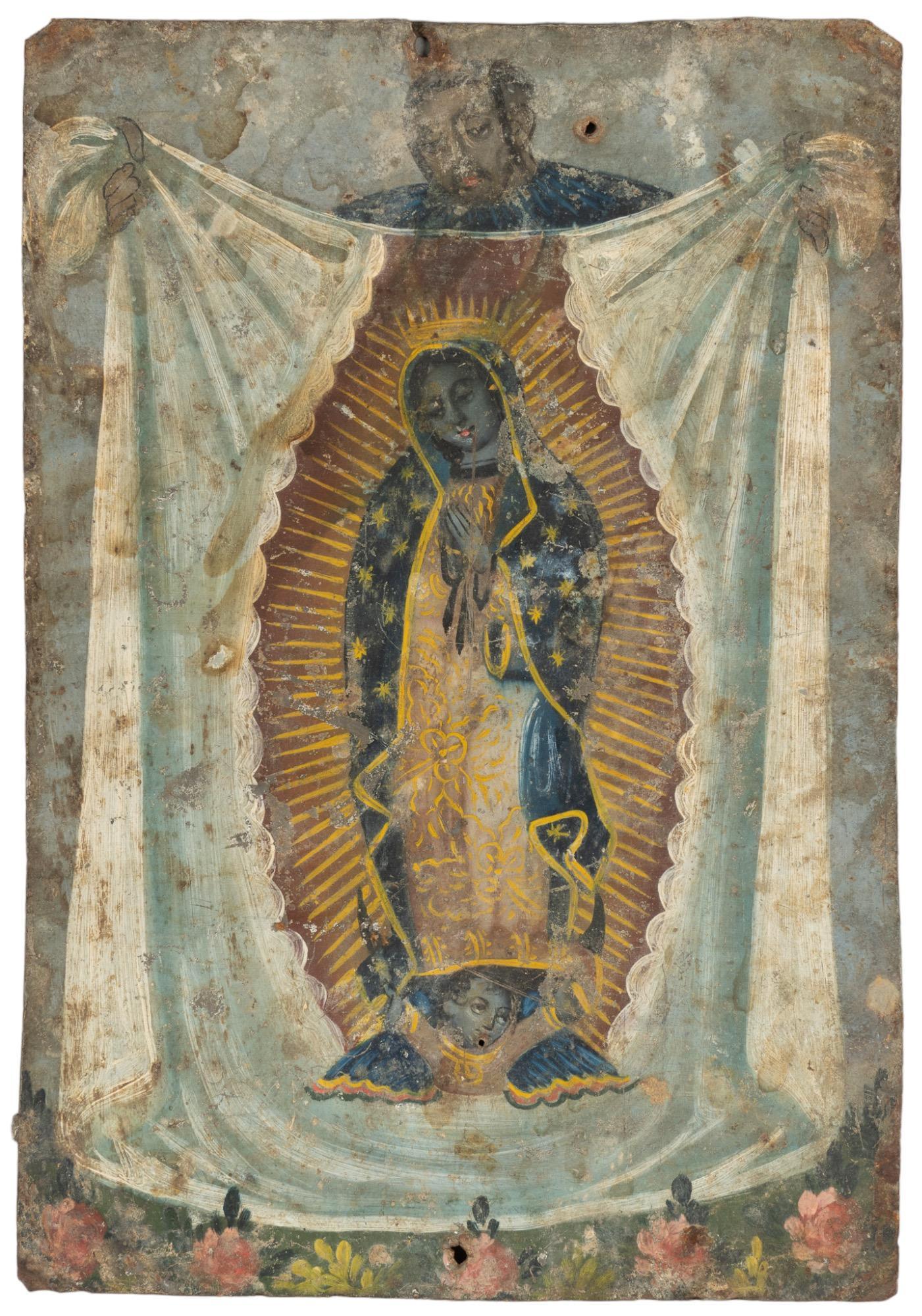 19th C. Mexican Retablo, La Virgen De Guadalupe (1 of 4)