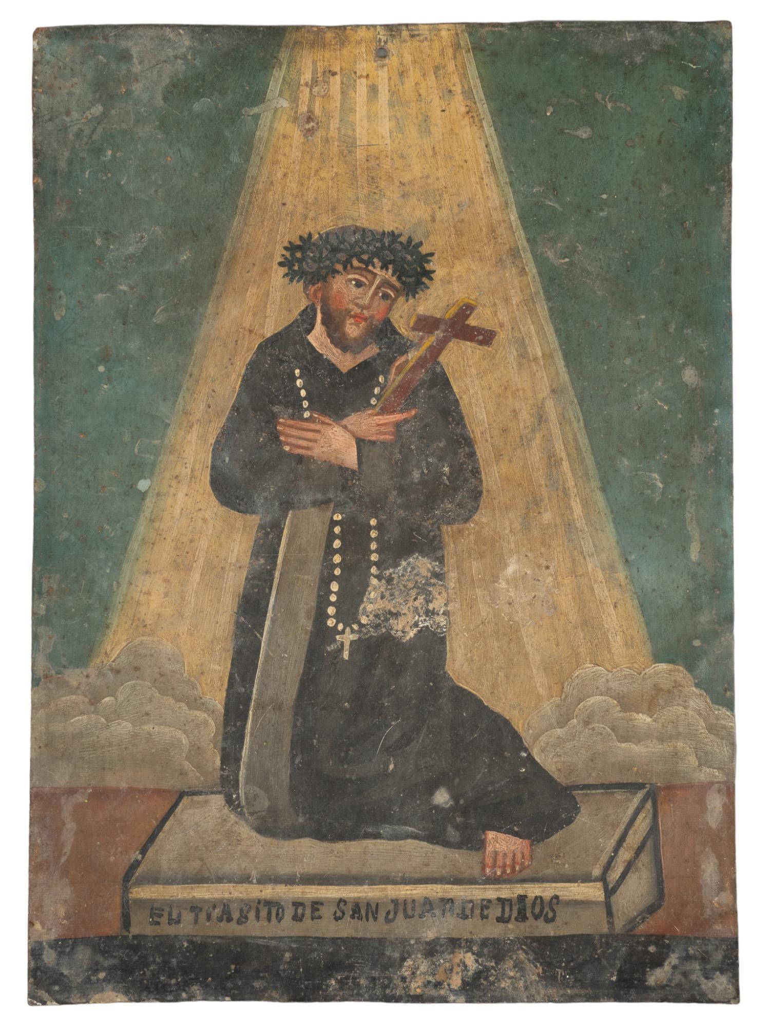 19th C. Mexican Retablo, San Jose y El Nino (1 of 5)