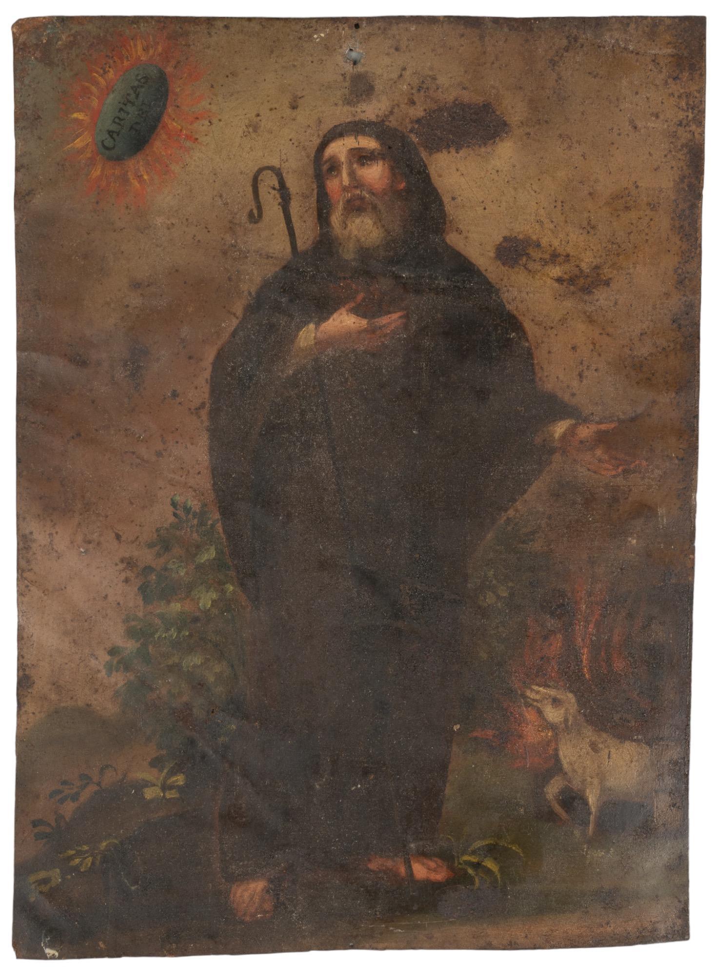 19th C. Mexican Retablo, San Francesco di Paola (1 of 4)