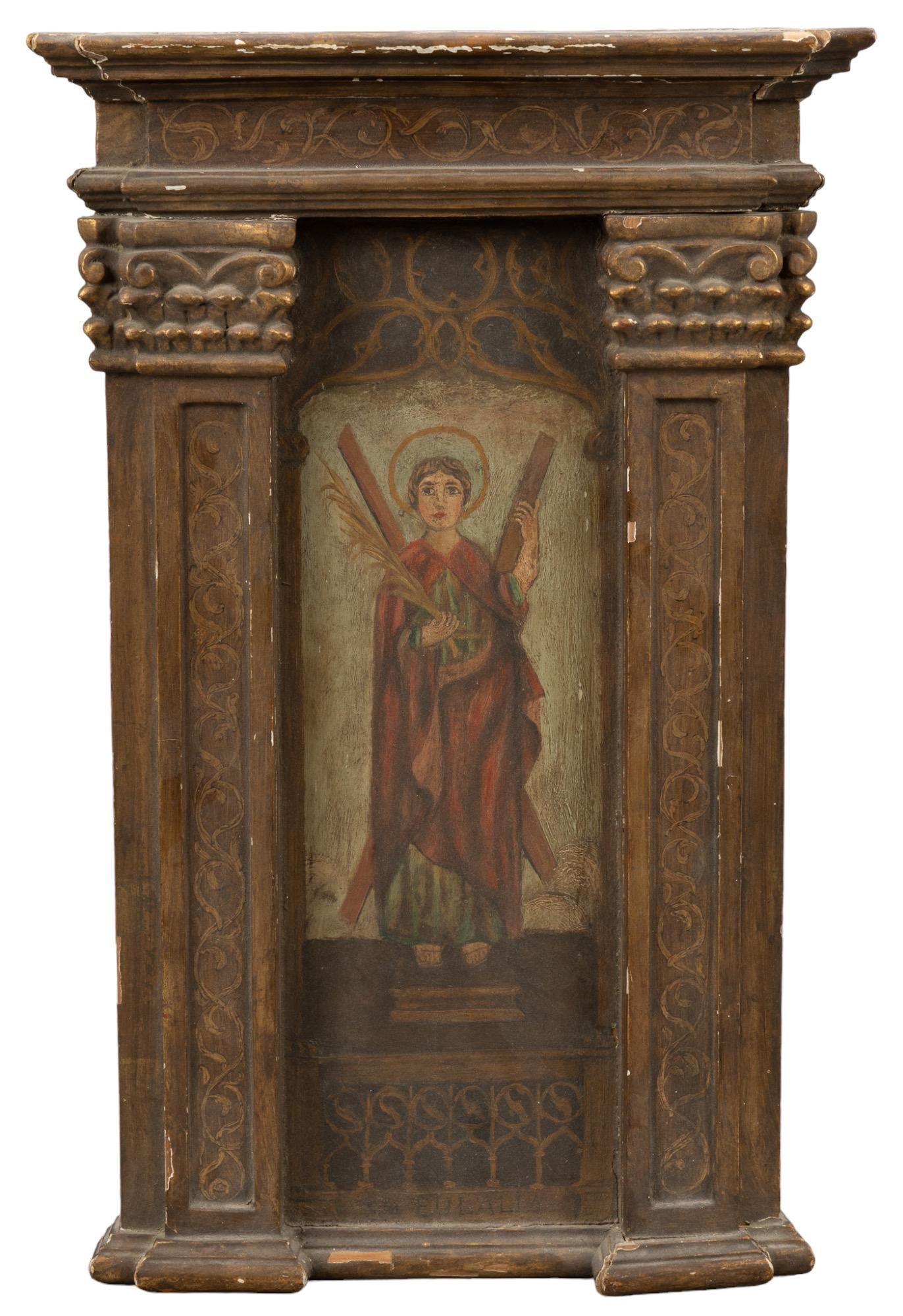 18th C. Mexican Retablo, Santa Eulalia (1 of 6)