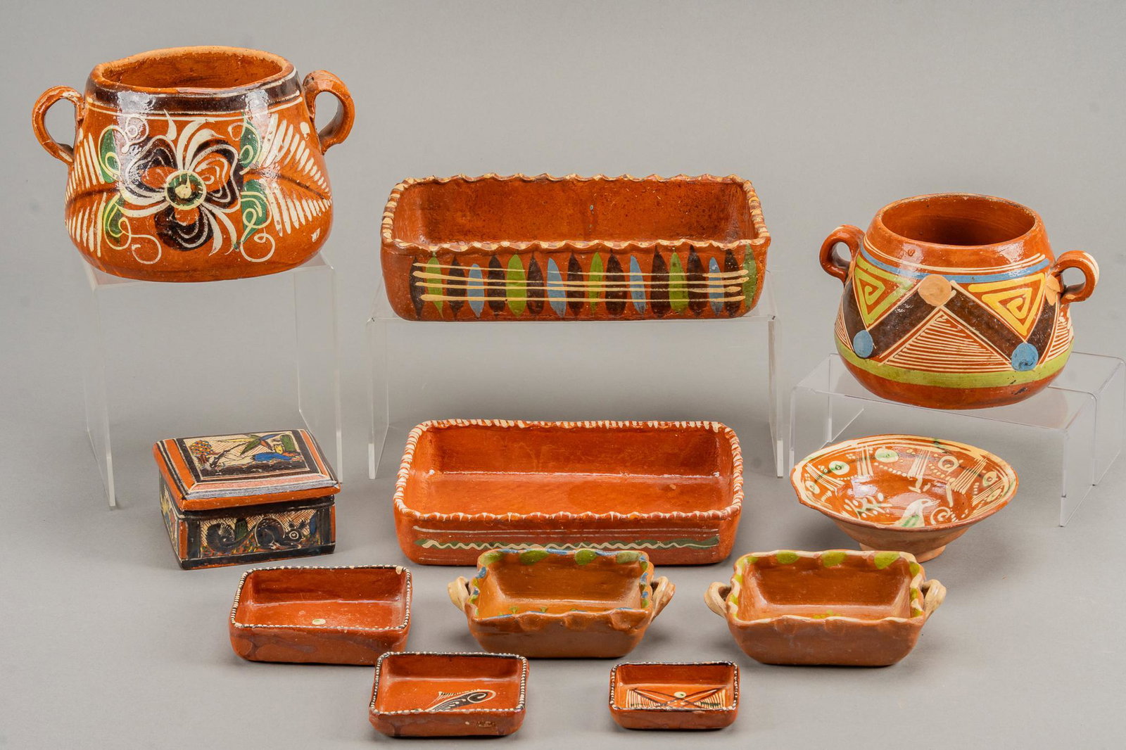 Assortment of Vintage Tlaquepaque Serving Pottery (1 of 11)