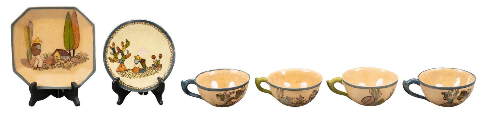 Group of (6) Tlaquepaque Pieces, Signed Arias (1 of 9)