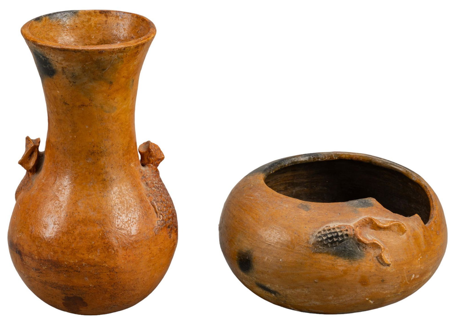 (2) Unglazed Ceramic Vased (1 of 7)