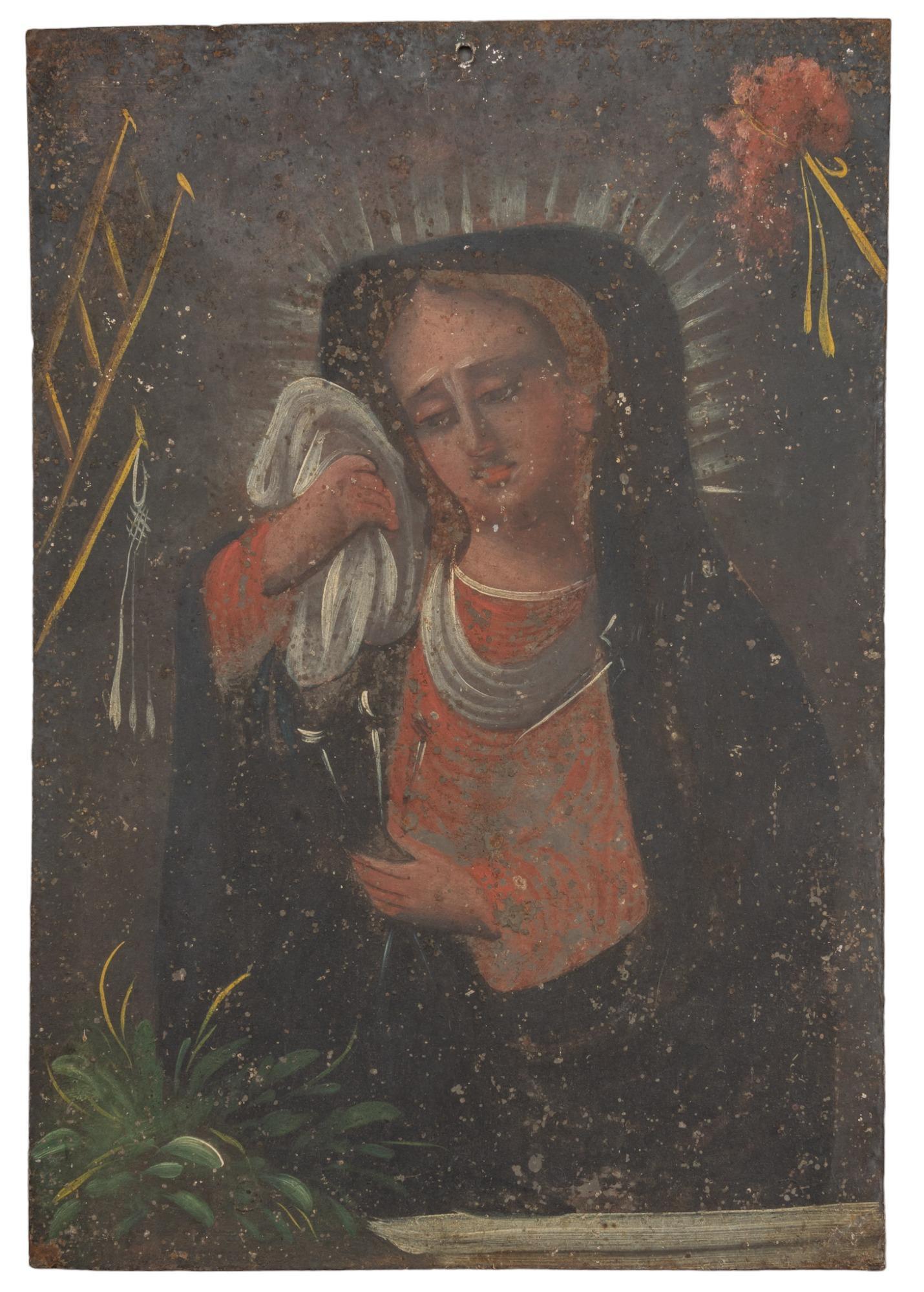 19th C. Mexican Retablo, Mater Dolorosa (1 of 4)