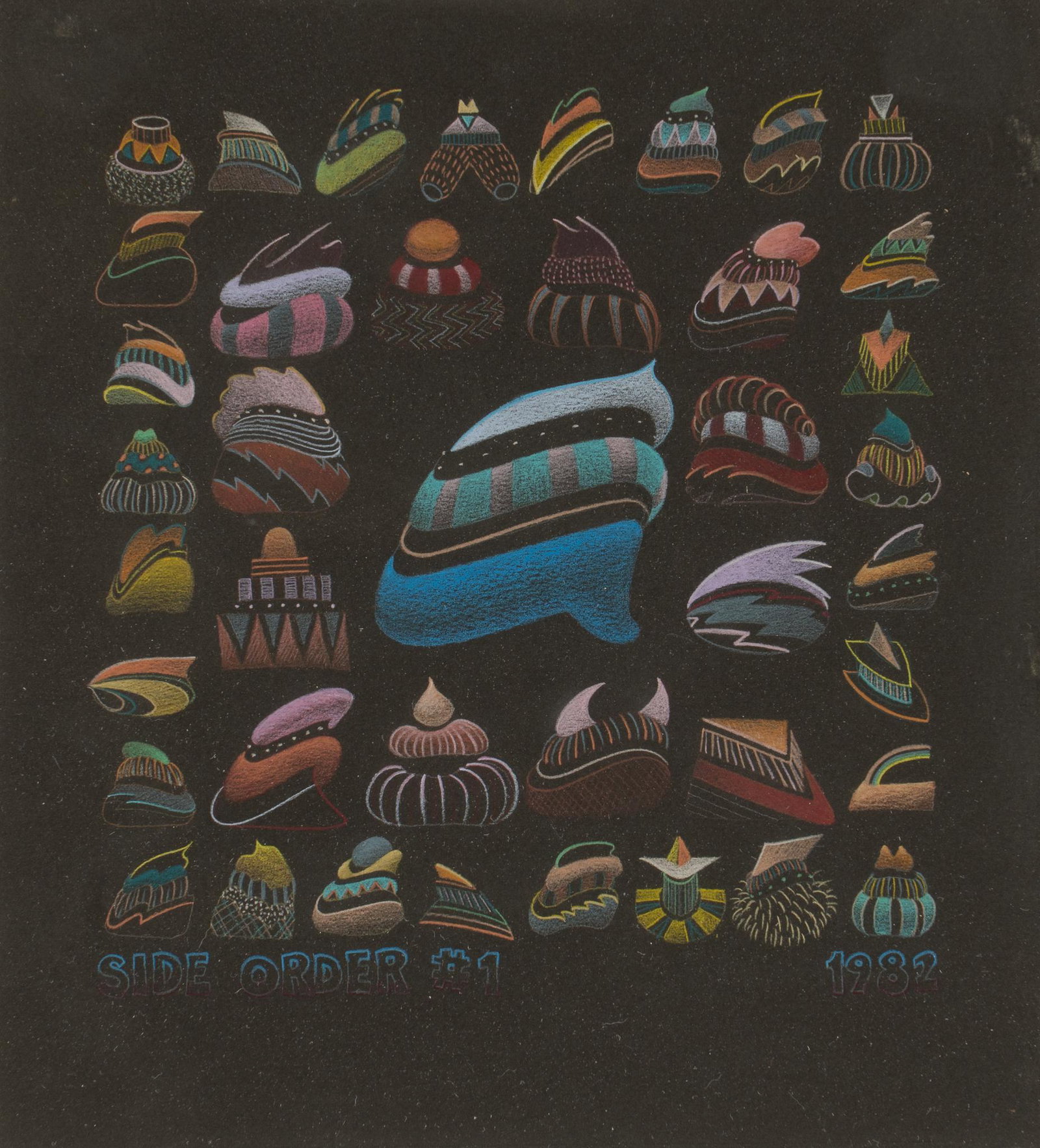 Benito Huerta, â‚¬Å“Side Order #1â‚¬Â: Benito Huerta (Corpus Christi, Texas., b. 1952), €Å“Side Order #1€Â, pastel and graphite on paper sight: 11 x 10 in., frame: 16.5 x 15.5 in. Provenance: A Tomball, Texas collection Benit