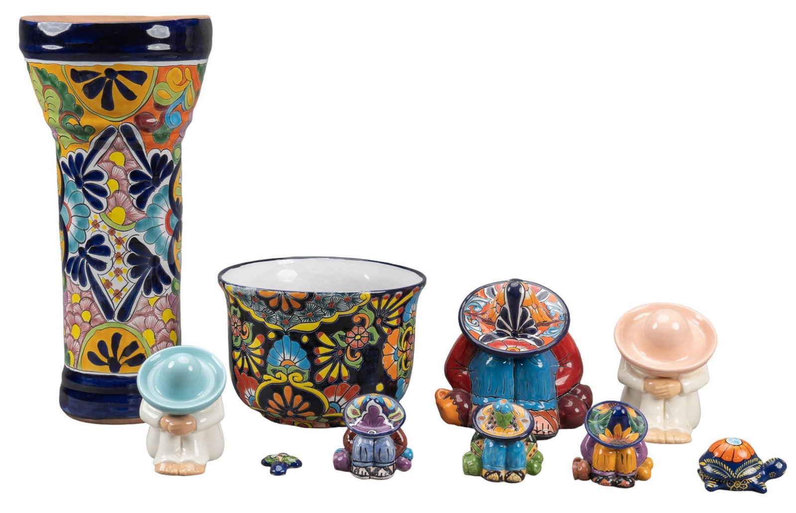 Collection of (10) Mexican Planters and Figurines (1 of 10)