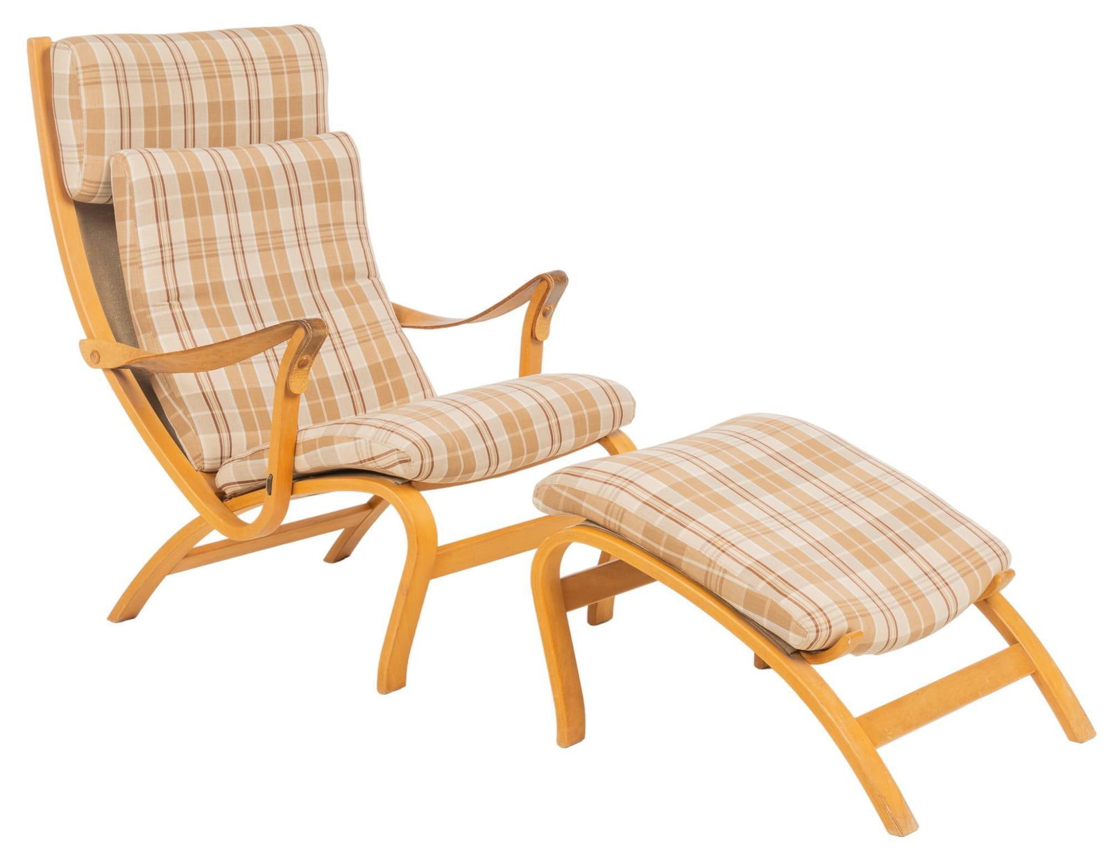 Swedish Mid-Century Clipper Style Chair and Ottoman (1 of 6)