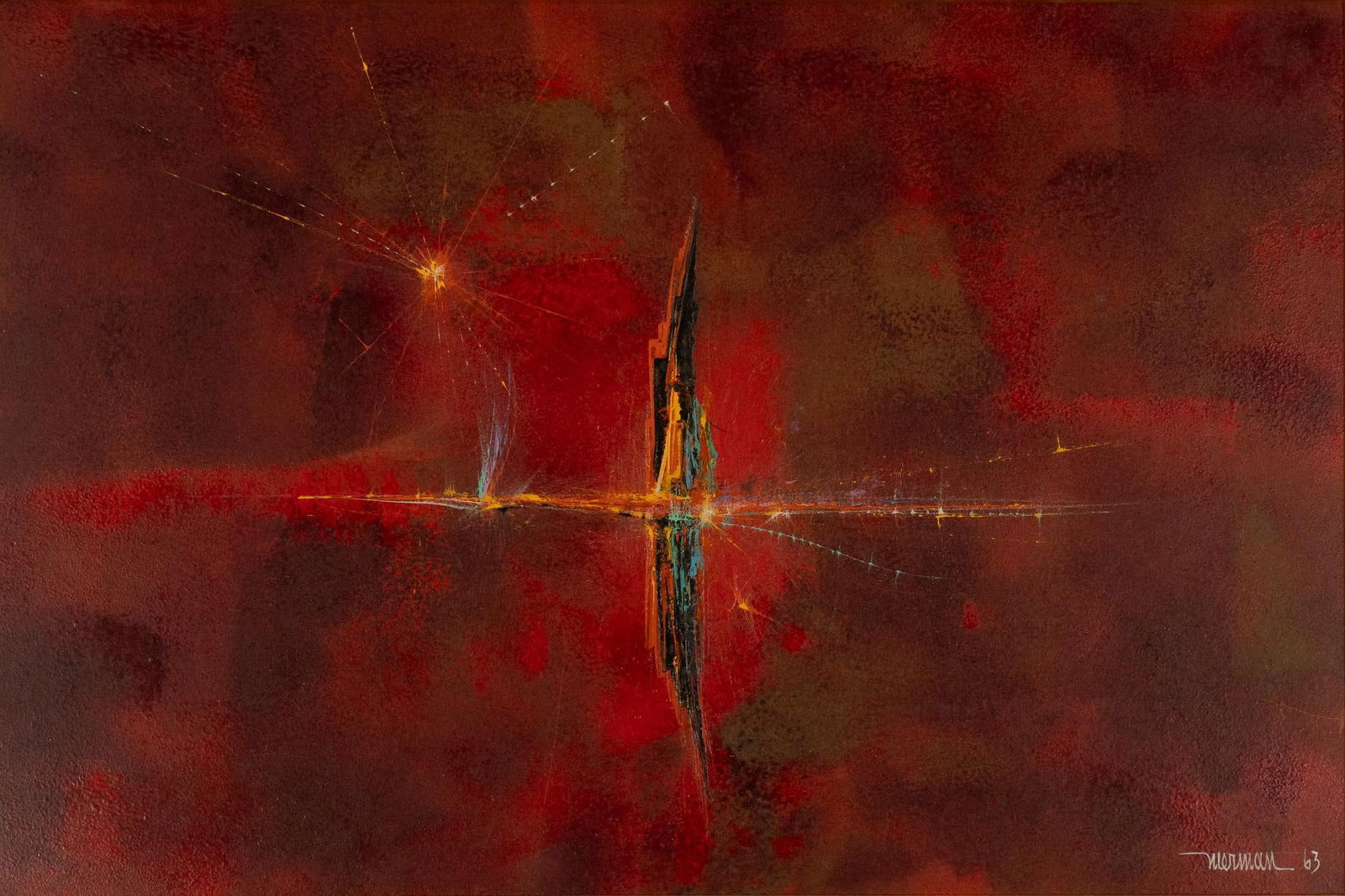 Leonardo Nierman, Red Abstract, 1963 (1 of 4)