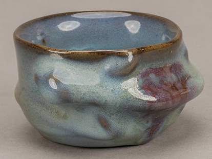 Axel Salto for Royal Copenhagen, Salamander Bowl: Axel Salto (Denmark, 1889-1961) for Royal Copenhagen, salamander bowl, glazed stoneware, markings beneath are incised Salto signature and glazed three-line wave mark height 2 in. x width 3.5 in. x de