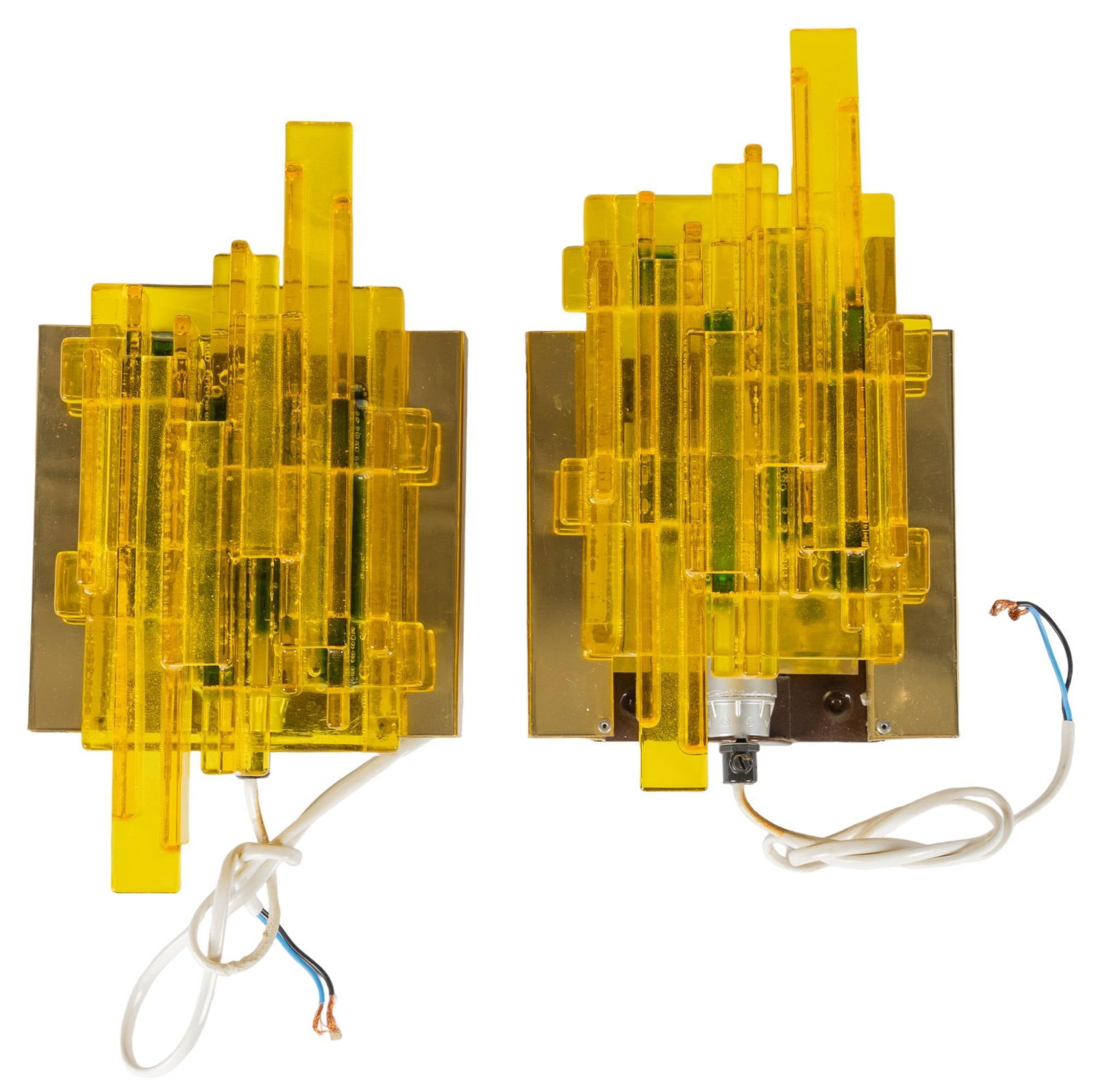 Pair of Claus Bolby (DNK), Acrylic Wall Sconces (1 of 4)