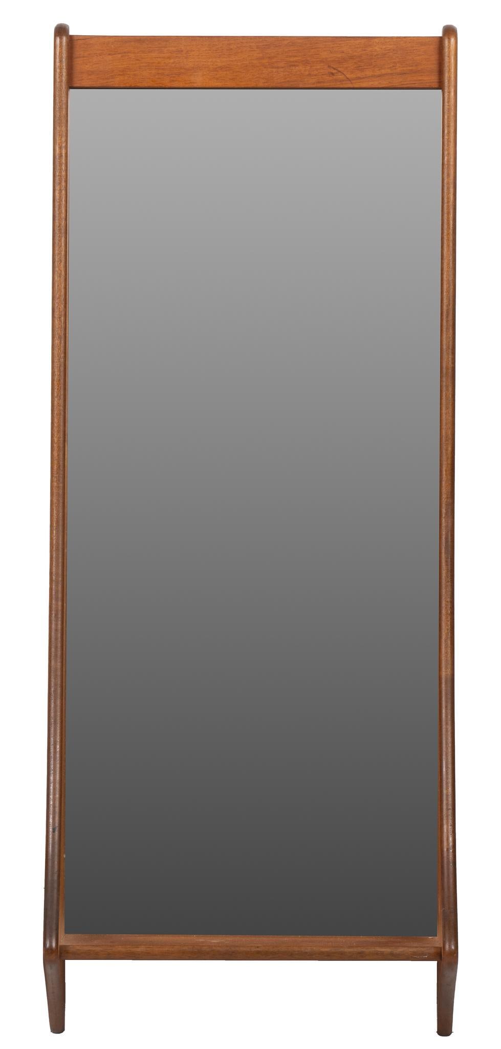 Danish Mid-Century Wall Mirror With Shelf And Wooden Frame (1 of 4)