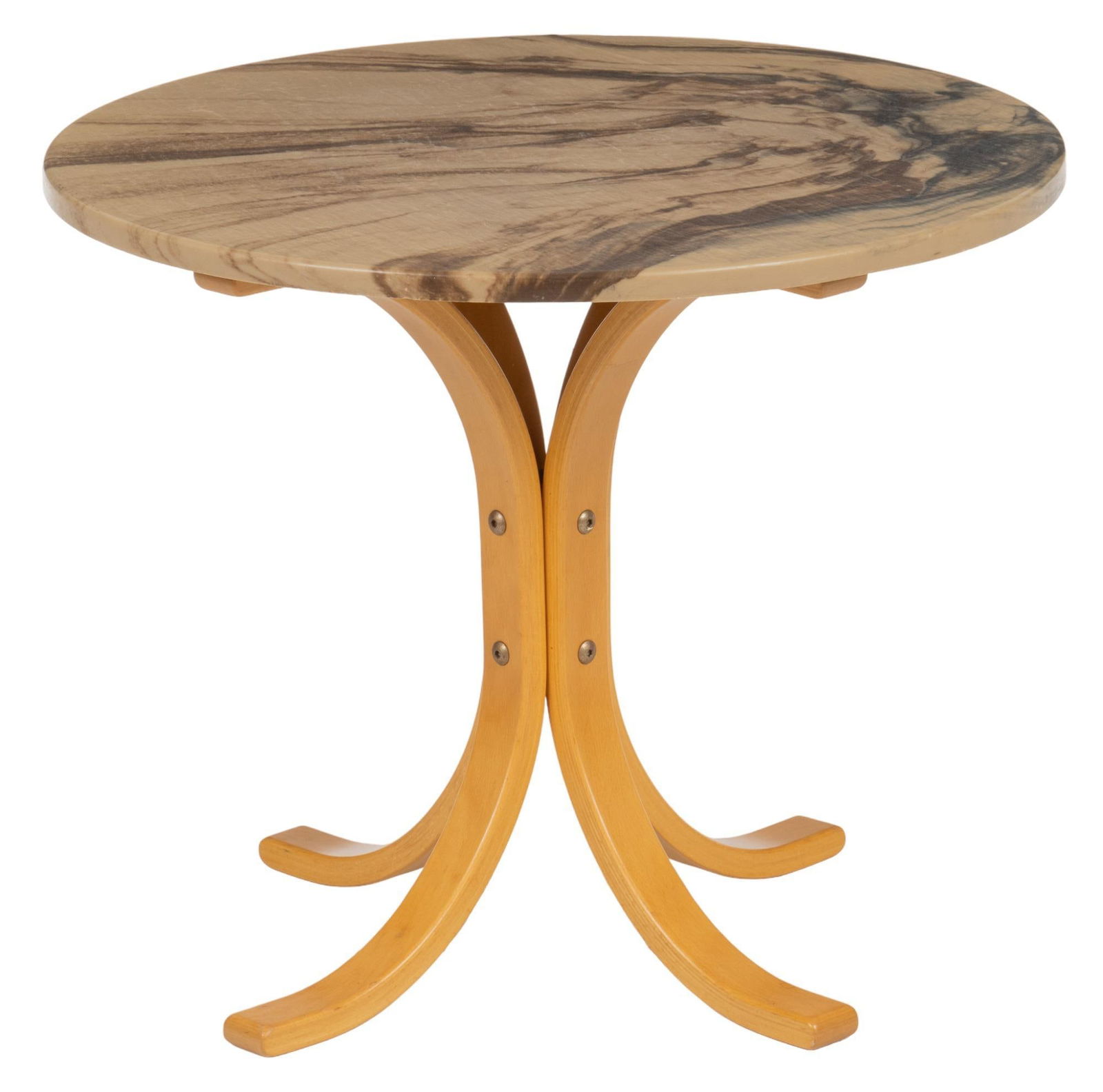 Mid-Century Onyx Round Pedestal Side Table (1 of 5)