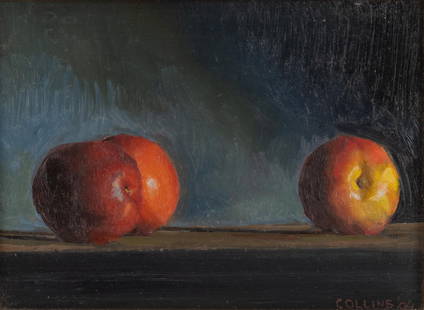 Jacob Collins, "Nectarines", 1994: Jacob Collins, "Nectarines", 1994, oil on panel sight: 7.5 x 10 in., frame: 12 x 15 in. Provenance: purchased from the Meredith Long Gallery (Houston, Texas), thence a San Antonio, Texas co