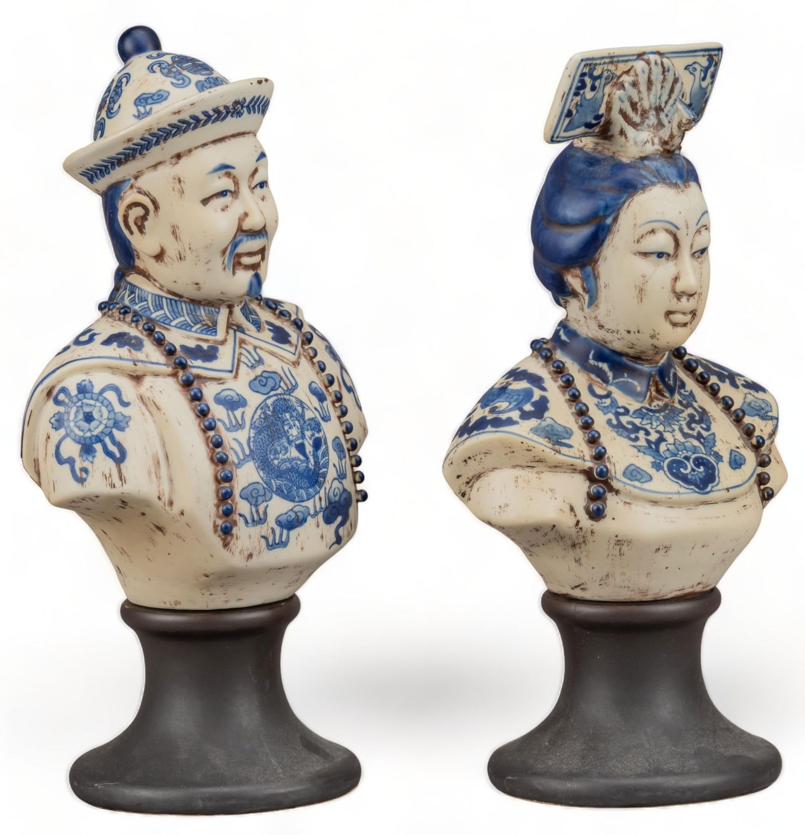 Vintage Chinese Emperor and Empress Busts (1 of 8)