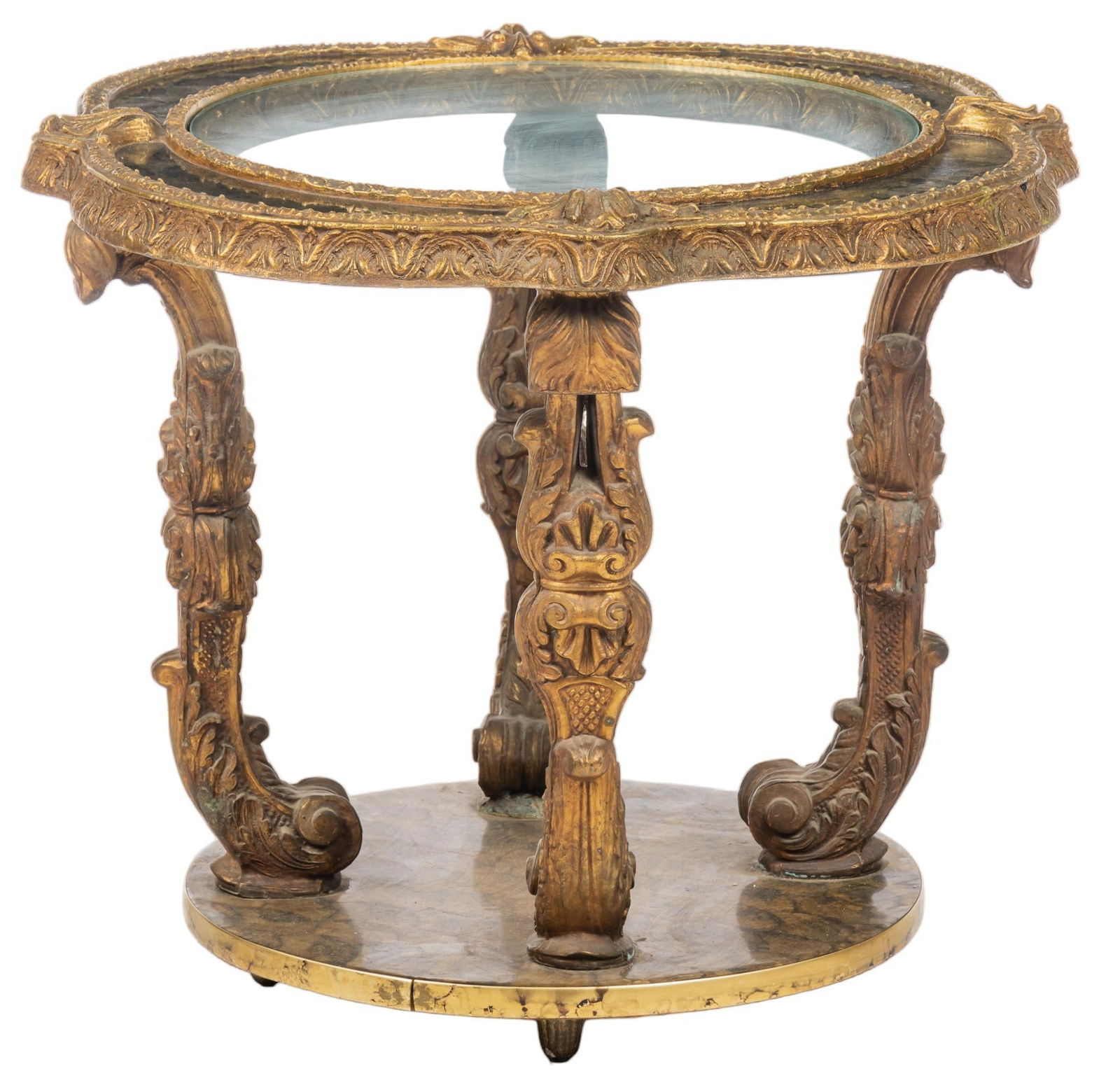 Italianate Glass Top Side Table (1 of 6)