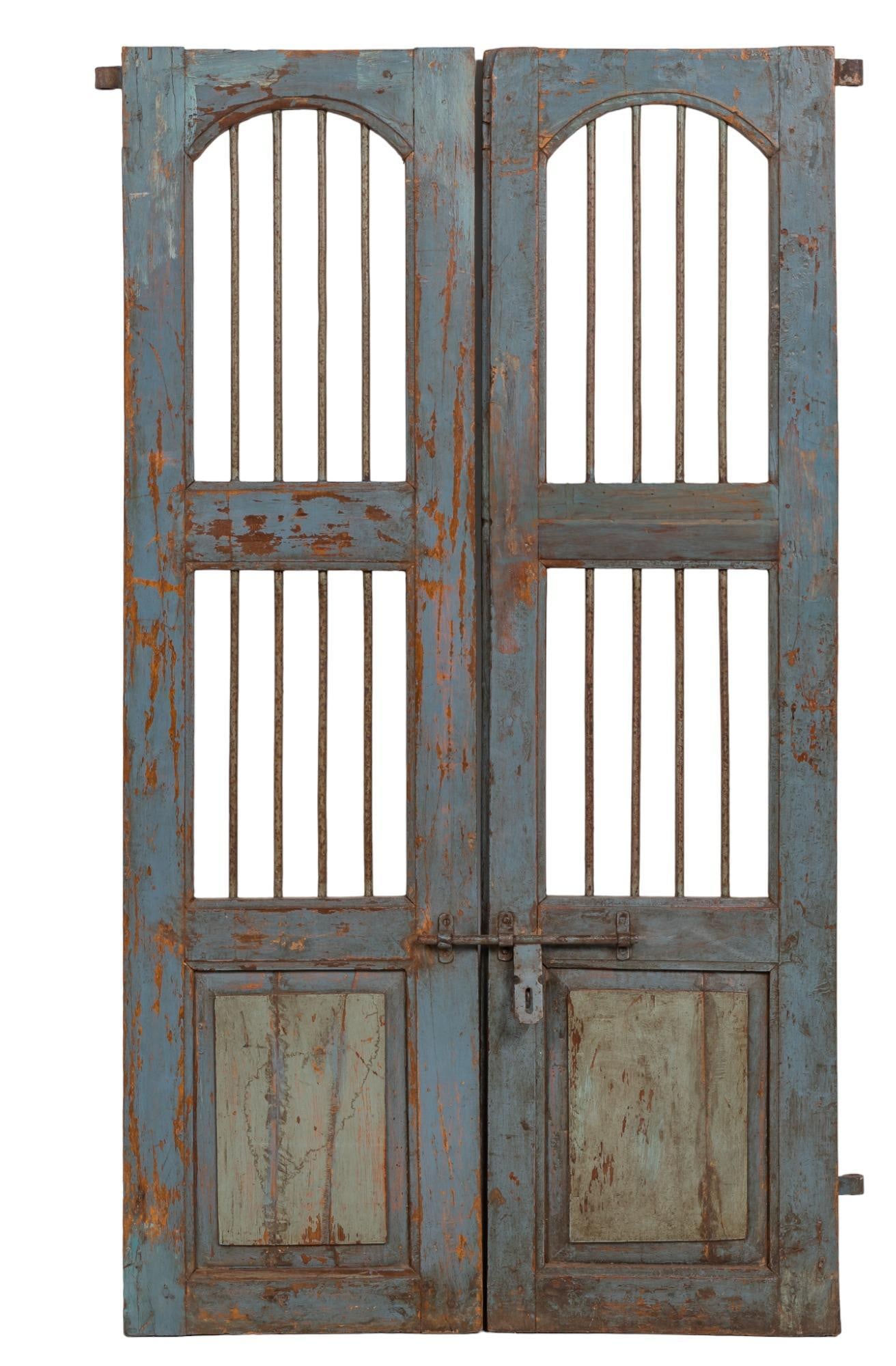 Pair of Teak Gates, Blue (1 of 5)