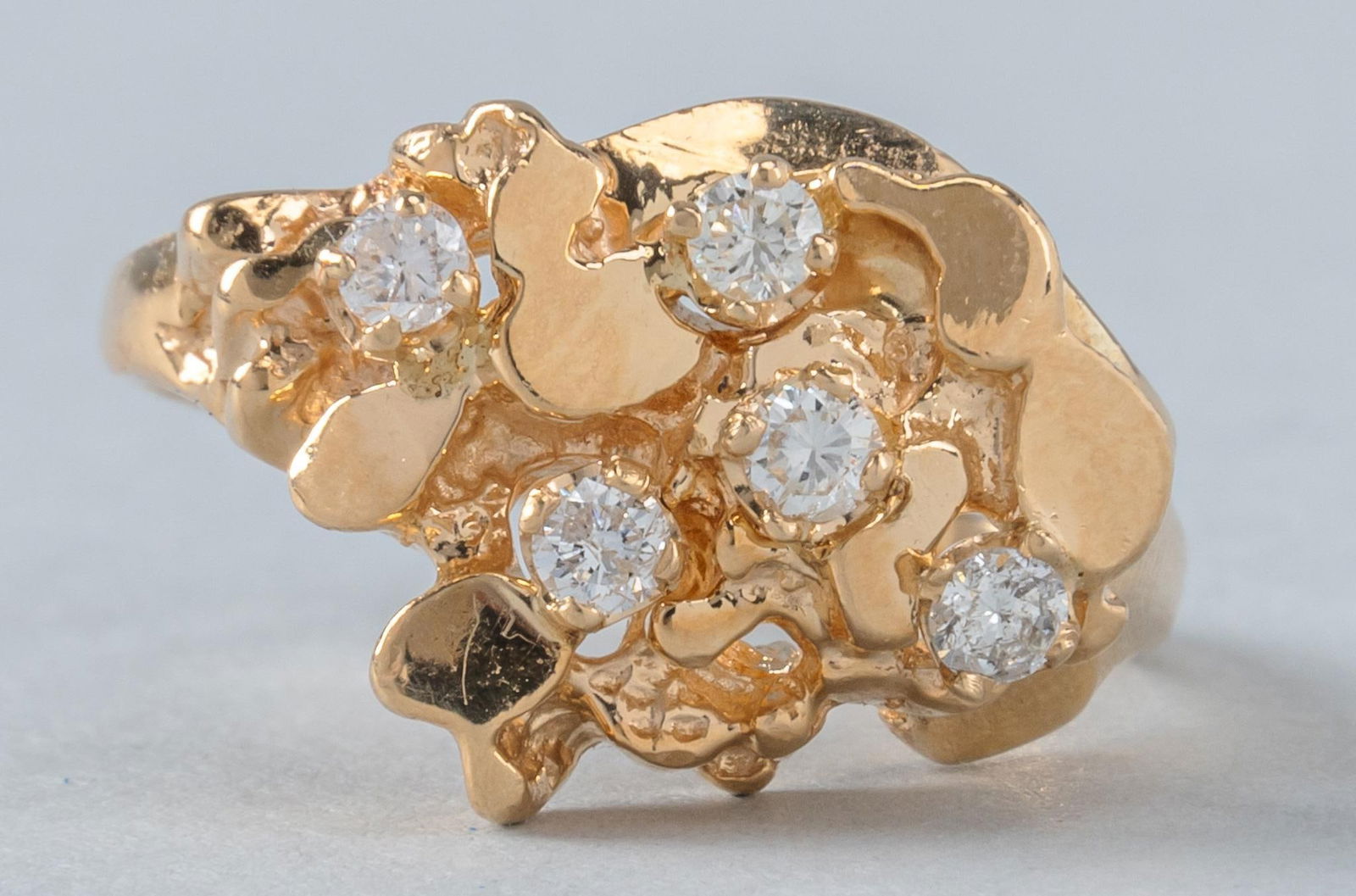 14K Yellow Gold Diamond Nugget Ring (1 of 7)