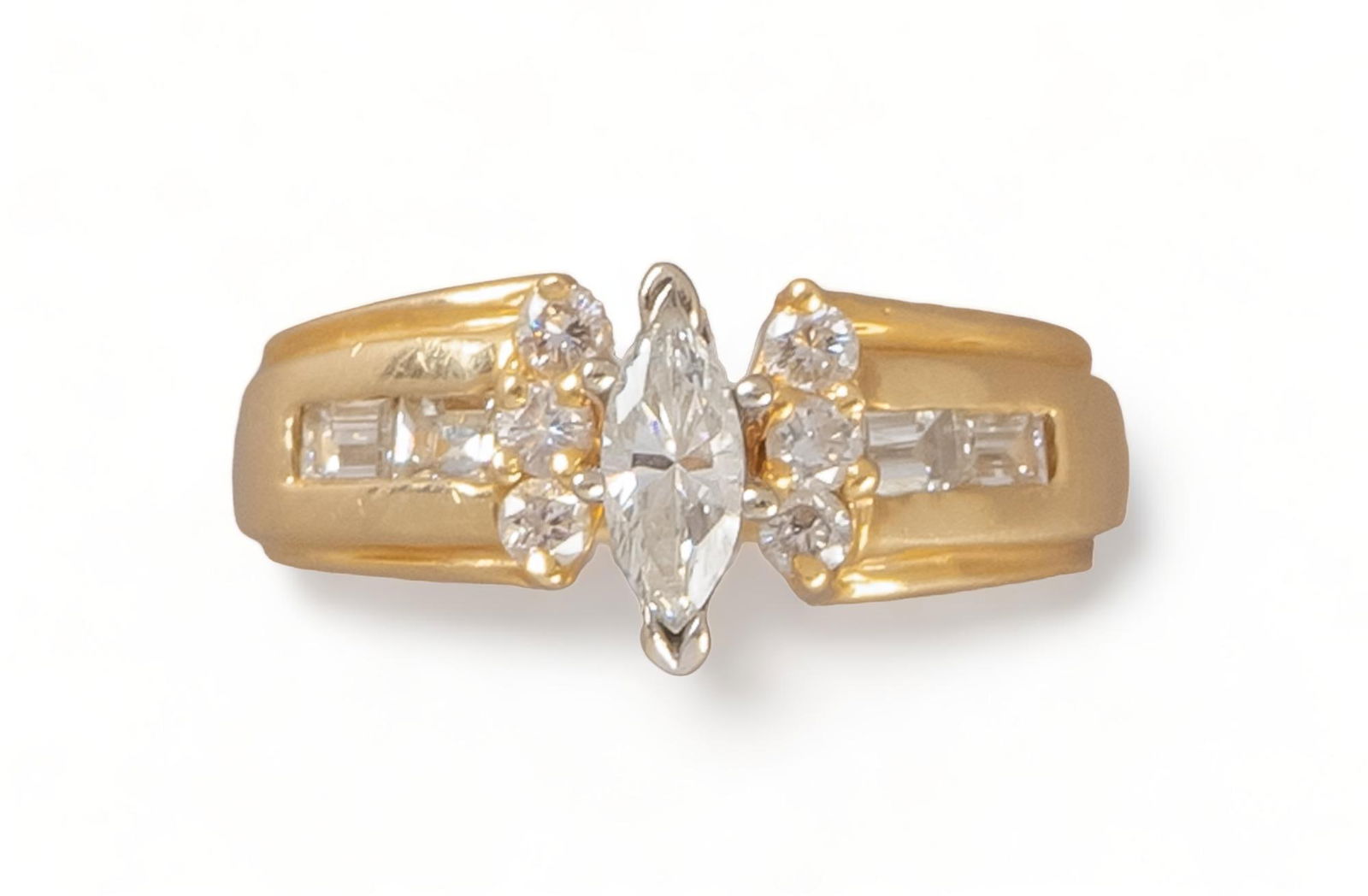 14K Gold Marquis Engagement Ring (1 of 5)