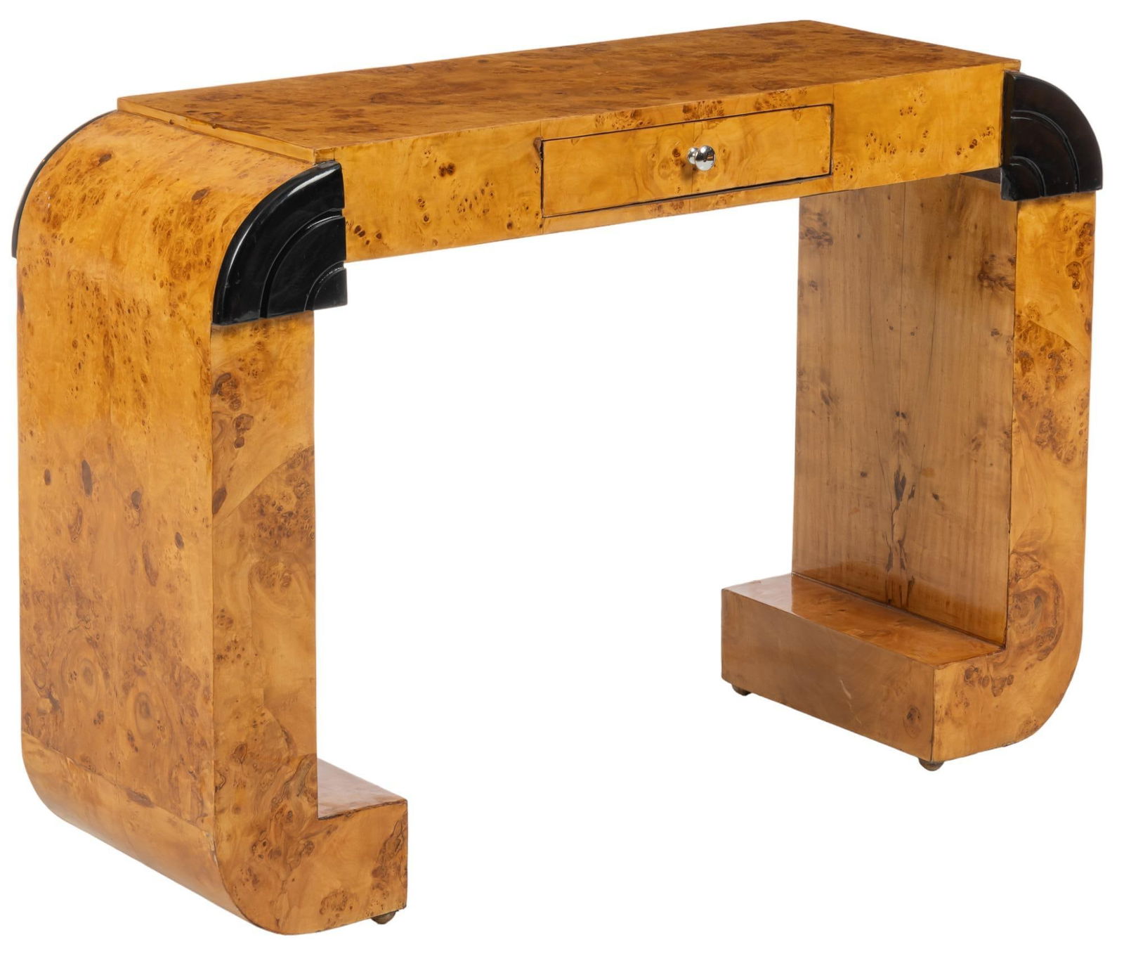 Burlwood Art Moderne Console Table (1 of 6)