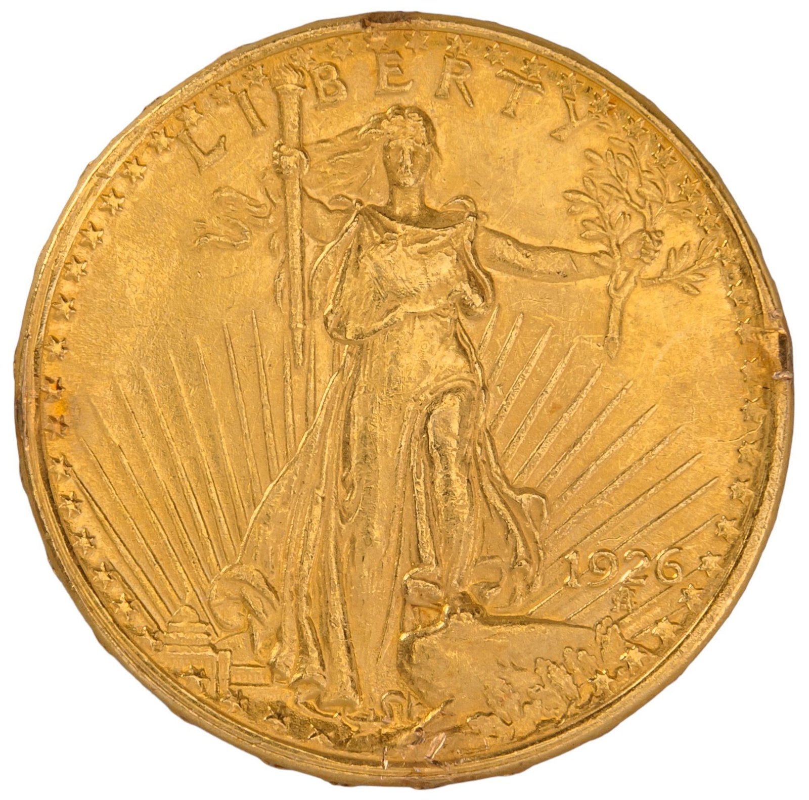 US 20 Dollar Saint Guadens Gold Coin: Includes: 1- 1926 20 Dollar St Gaudens Gold coin Weight: .9676 Ozt Gold Provenance: A San Antonio, Texas Estate We happily provide seamless shipping services on everything we sell. Please email us at 