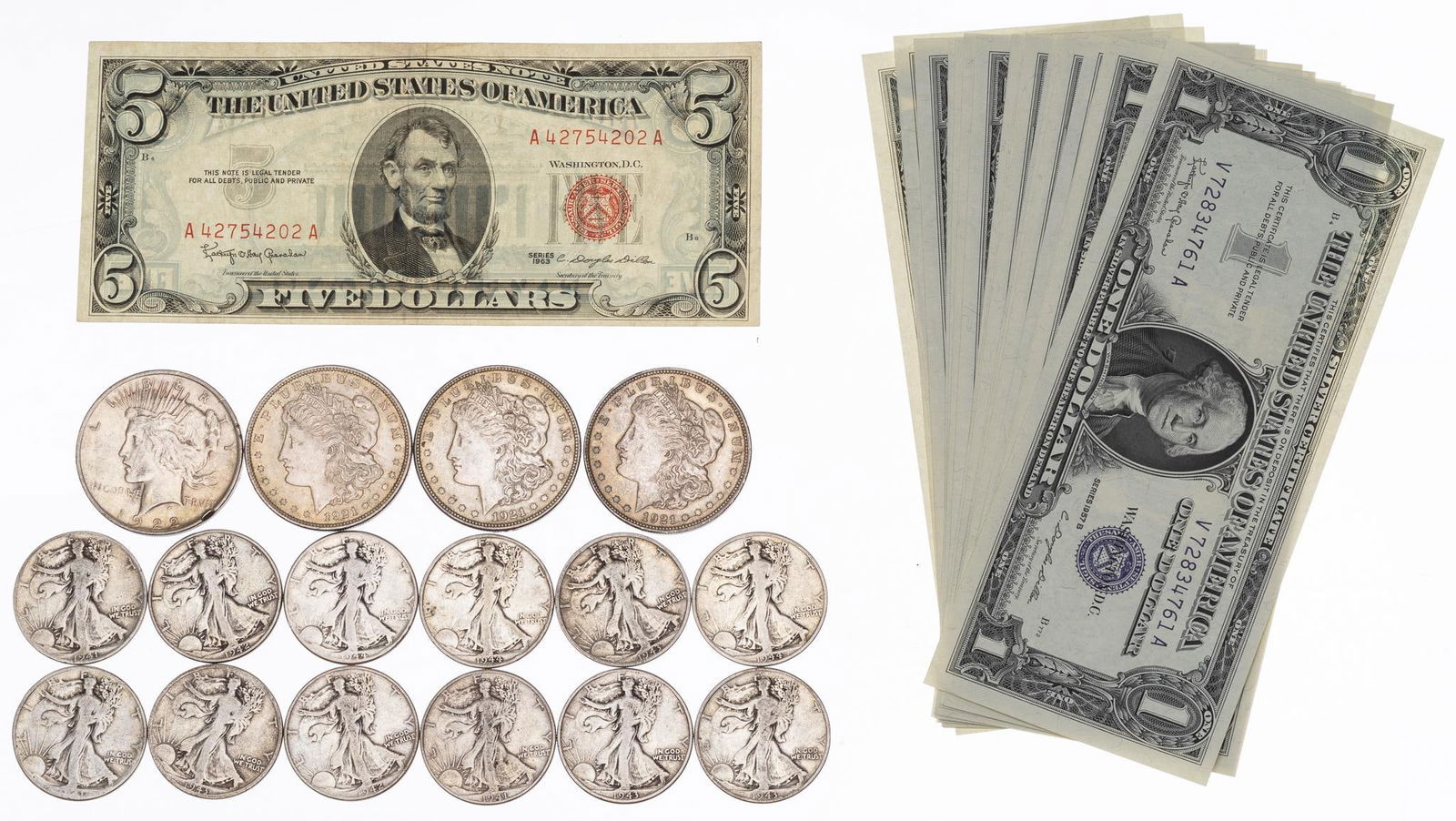 Collection of Mixed US Currency & Silver Coins (1 of 3)