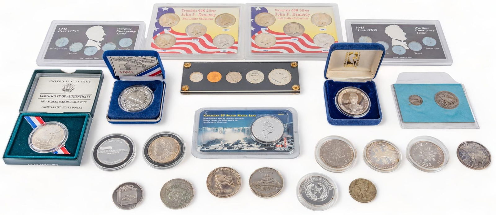 Collection of US Coin Sets and Silver Oz Coins (1 of 9)