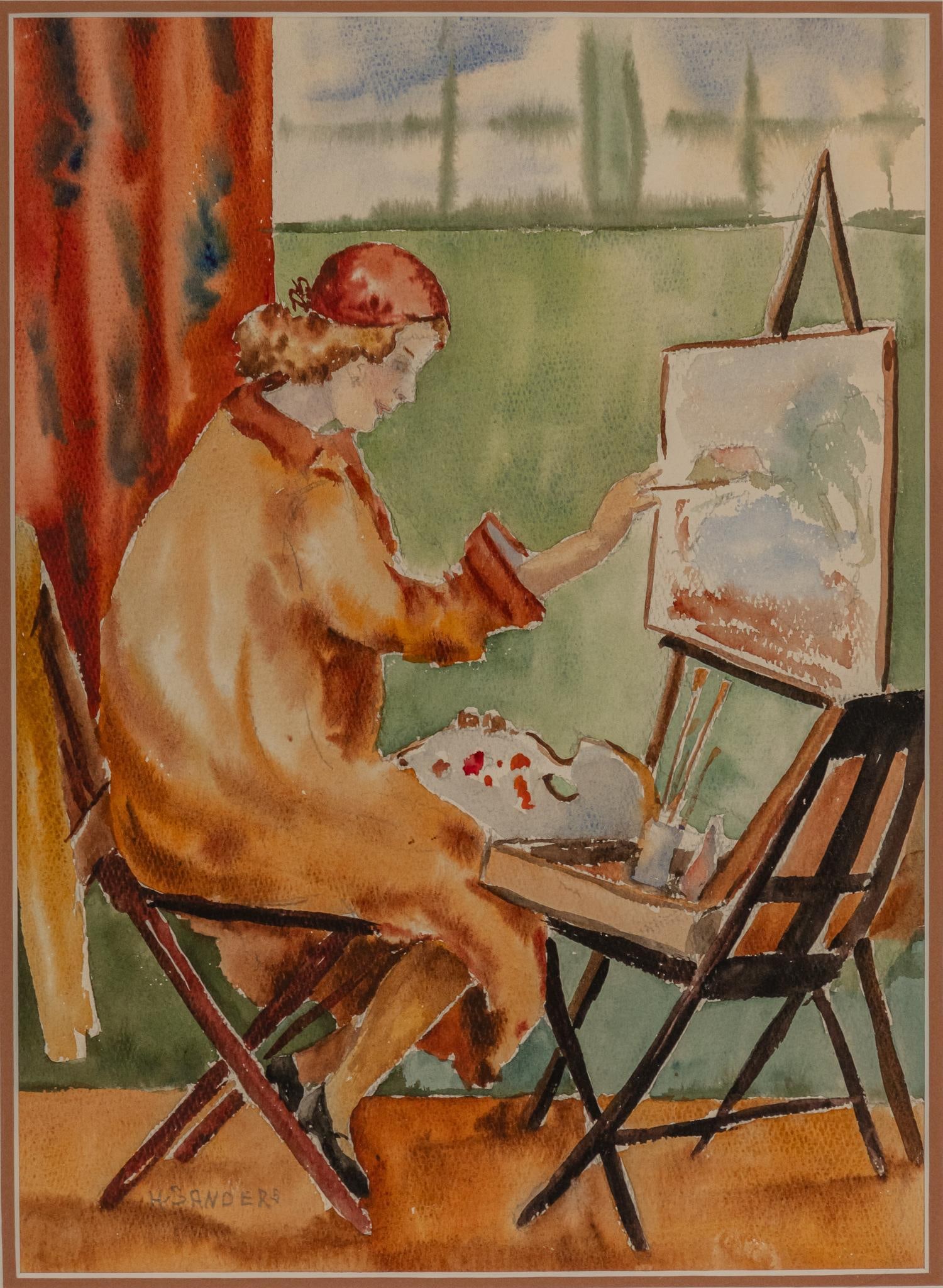 Hedwyn Sanders, Artist at Easel (1 of 4)