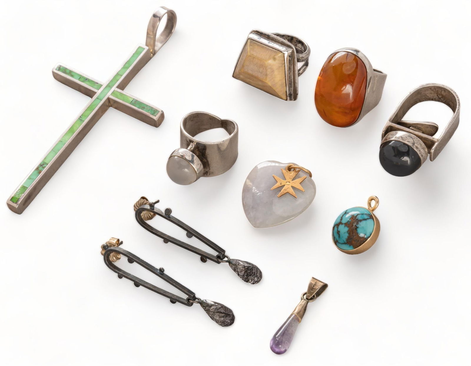 (9) Assorted Silver Gemstone Jewelry (1 of 8)