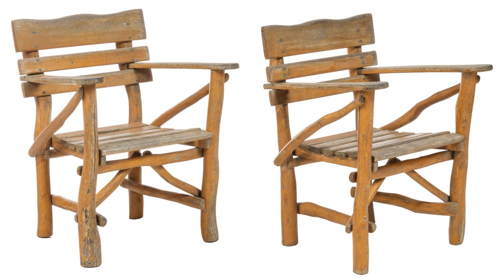 Pair of Beech Patio Chairs (1 of 5)