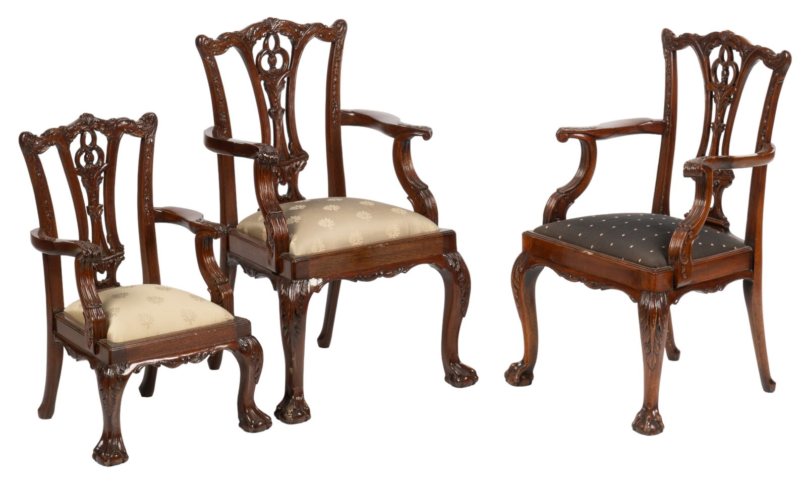 Group of (3) Chippendale Style Chairs (1 of 8)