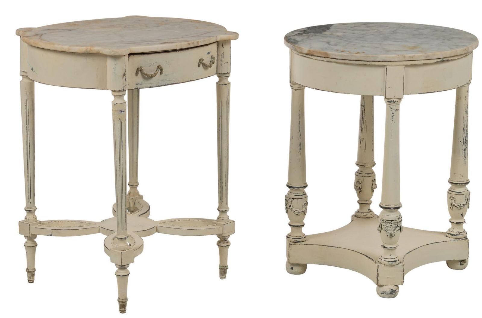 (2) Marble Top Side Tables (1 of 6)