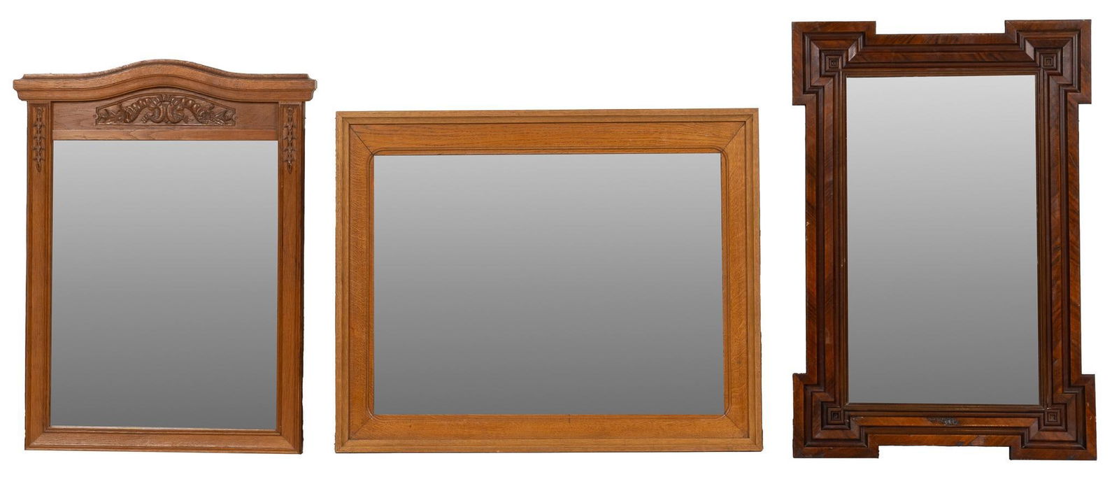 (3) Wooden Wall Mirrors (1 of 4)