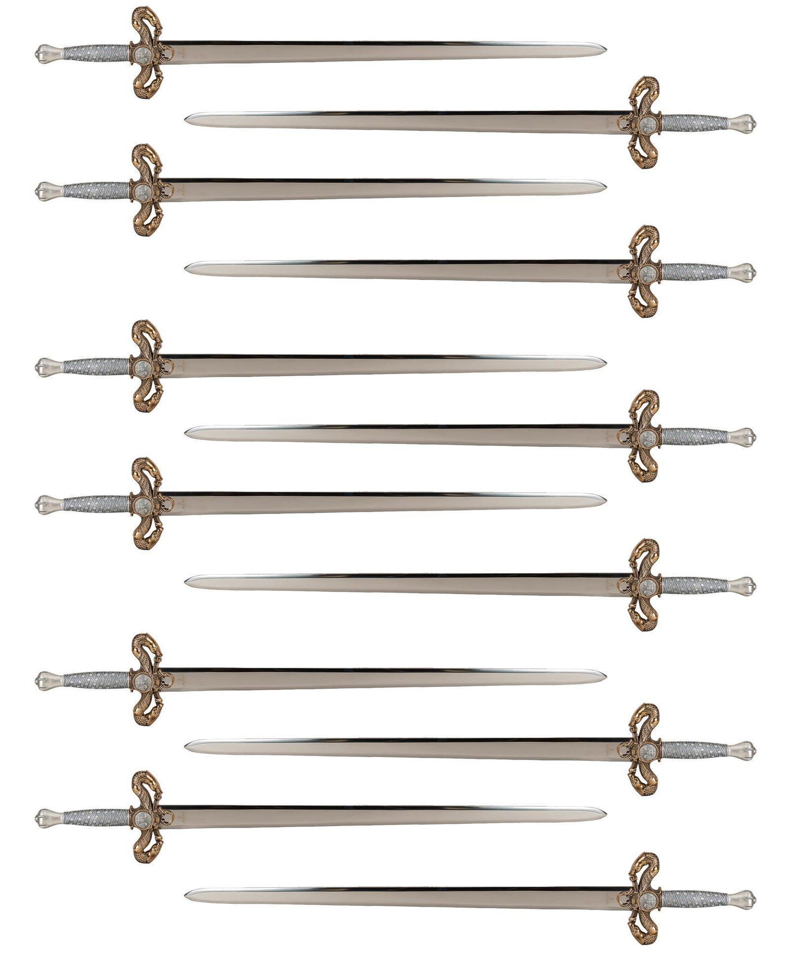 Group of (12) American Liberty Replica Swords: Group of twelve replica swords, American Liberty pattern by Marto Toledo, marked on blade, made in Spain We happily provide seamless shipping services on everything we sell. Please email us at shippin
