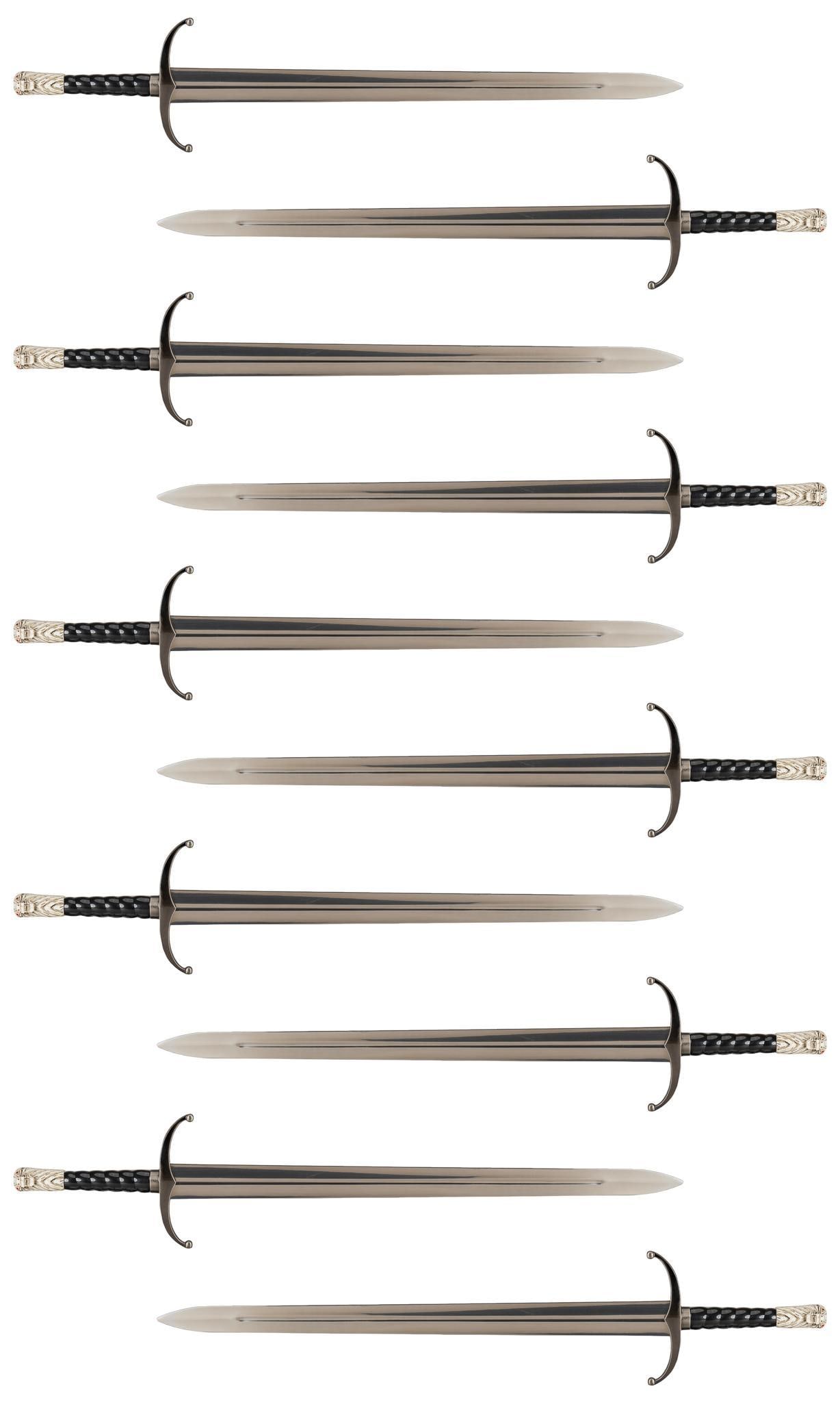 Collection of (10) "Longclaw" Replica Swords: Collection of ten "Longclaw" swords, replica from renowned television series Game of Thrones, to include one shield marked with Night's Watch oath We happily provide seamless shipping se