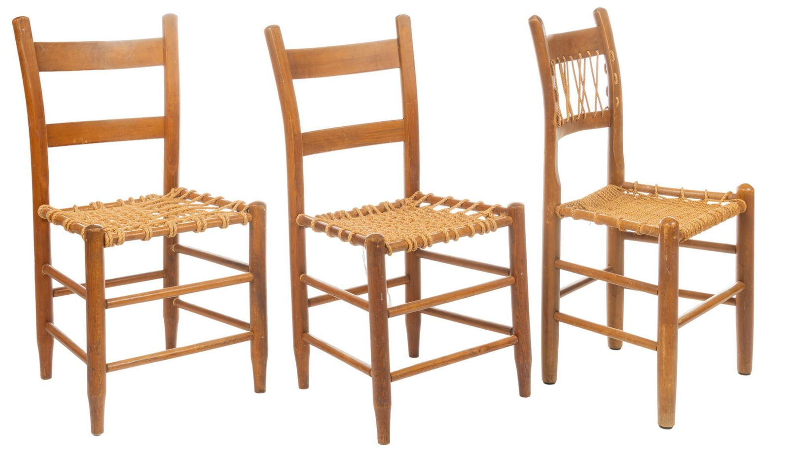 (3) Ranch Style Woven Seat Chairs (1 of 5)