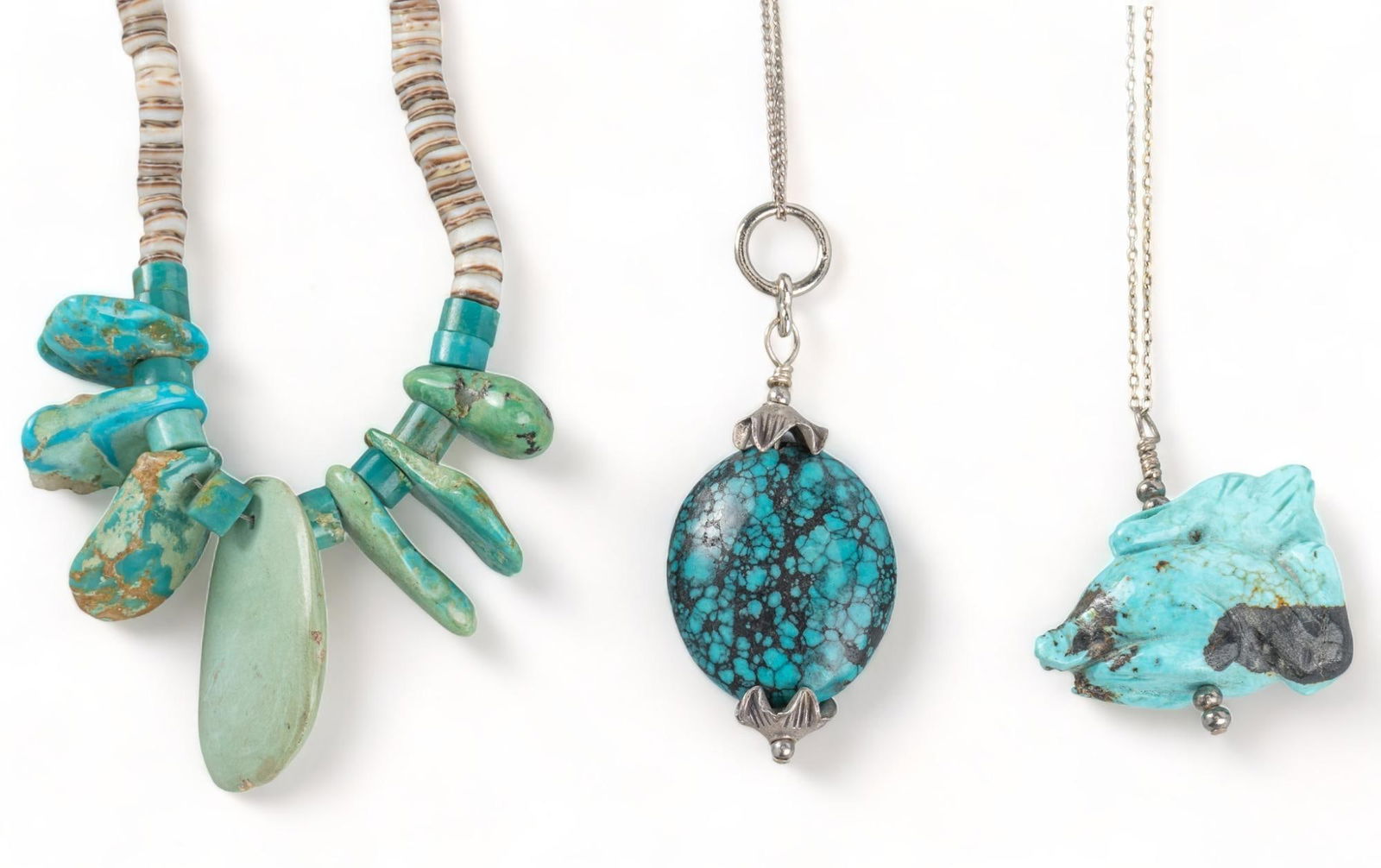 (3) Assorted Turquoise Necklaces (1 of 6)