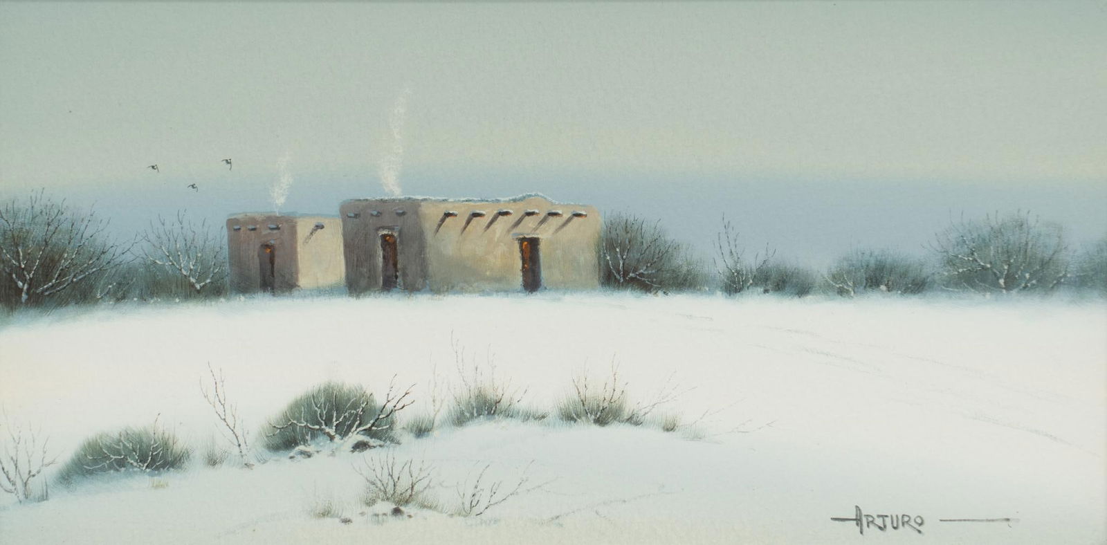 Arturo Mercado, Snowy Pueblo (1 of 4)