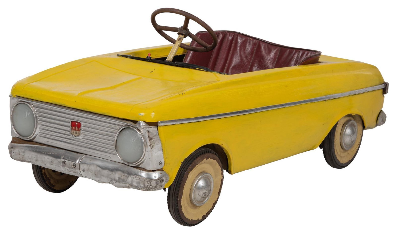 Vintage European Pedal Car: Vintage metal child's pedal car, European height 14 in. x width 18 in. x depth 44 in. We happily provide seamless shipping services on everything we sell. Please email us at shipping@vogtau