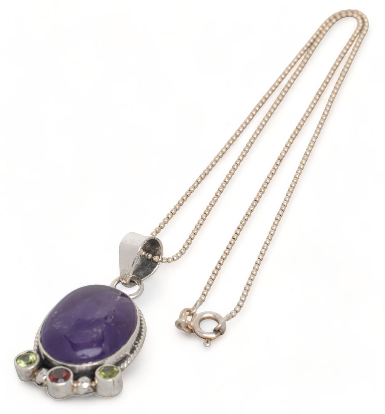 Amethyst, Peridot, Garnet, Pendant Necklace (1 of 5)