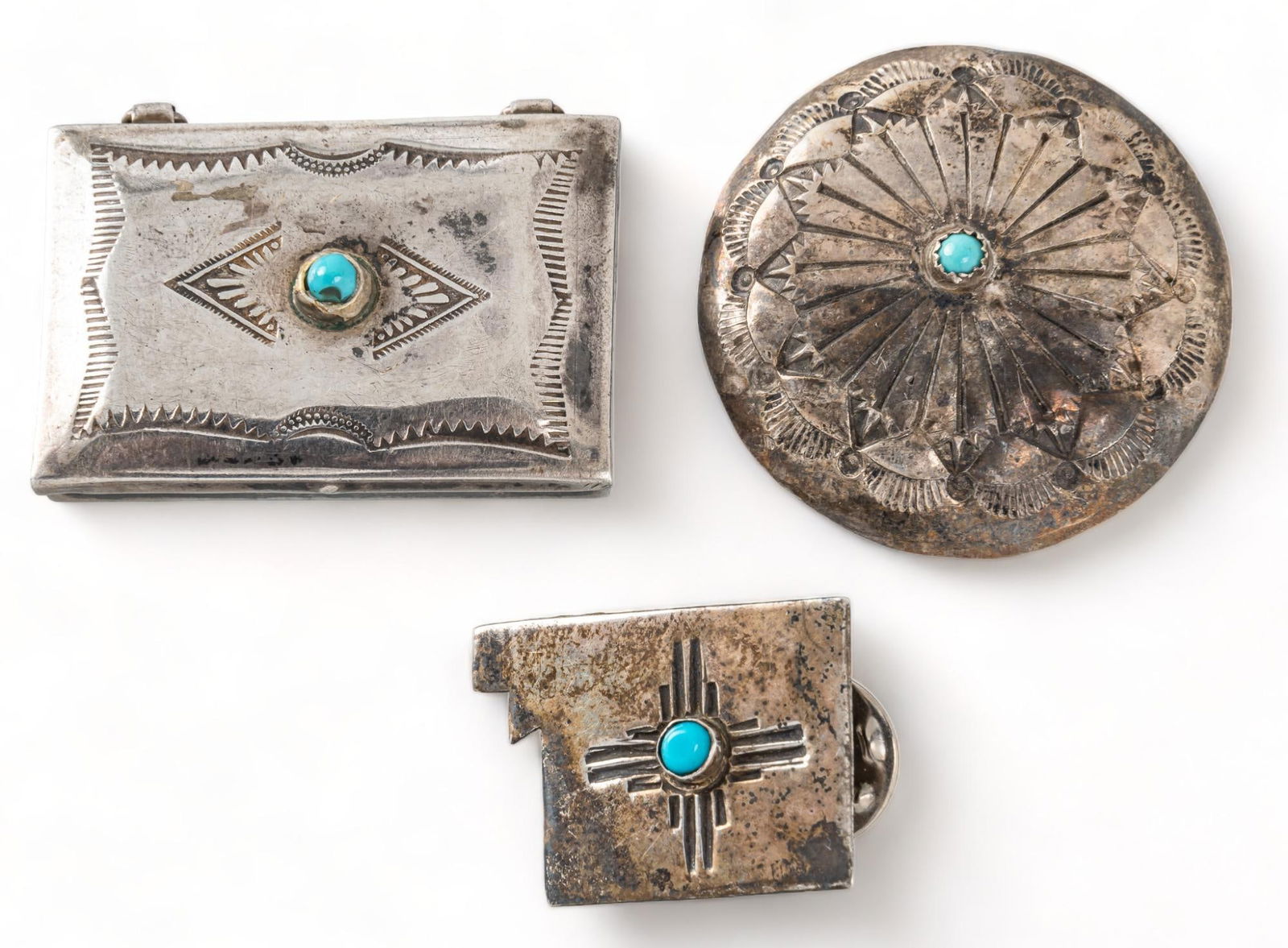 (3) Assorted Sterling and Turquoise Pieces (1 of 5)